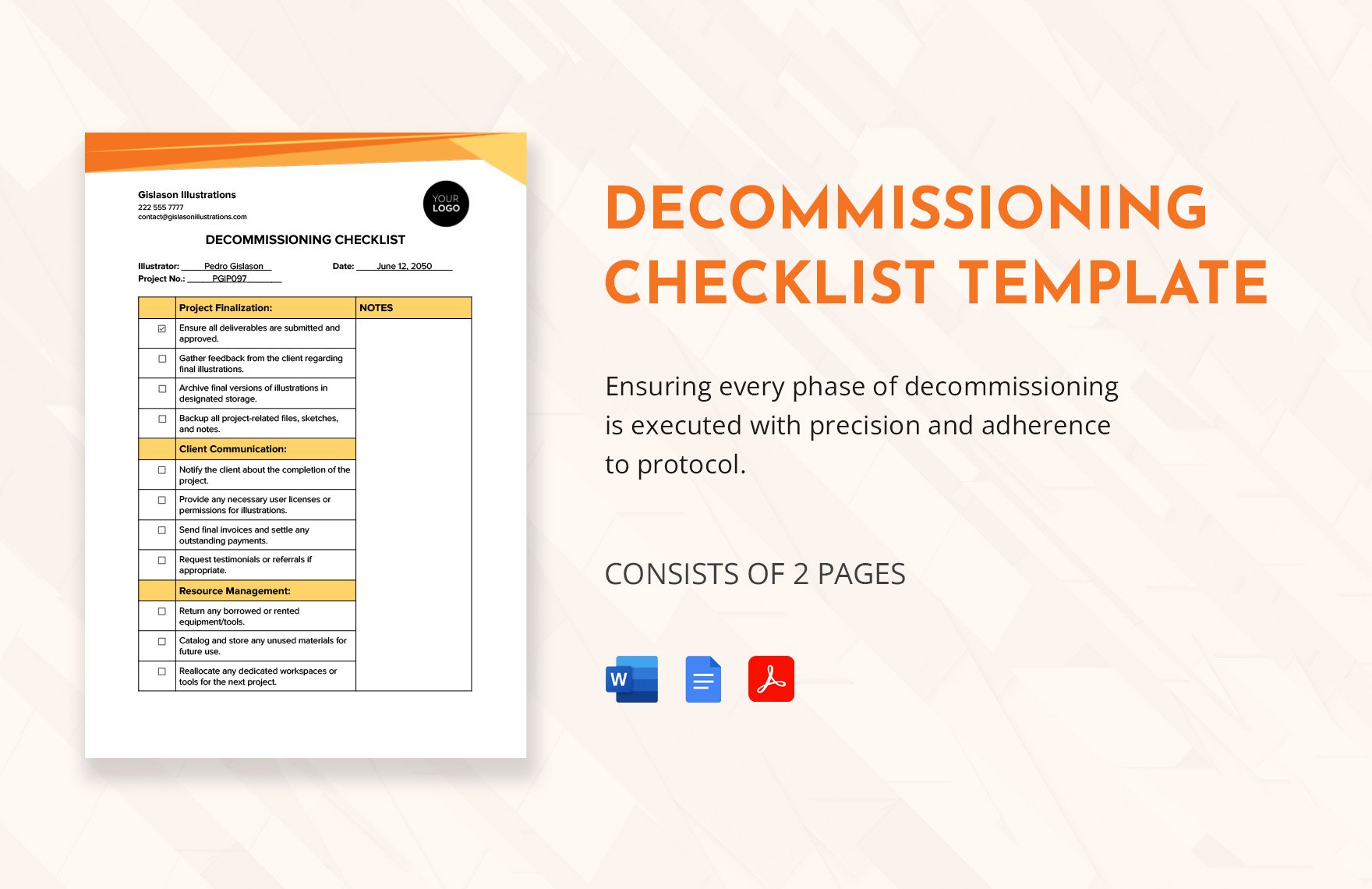 Decommissioning Checklist Template