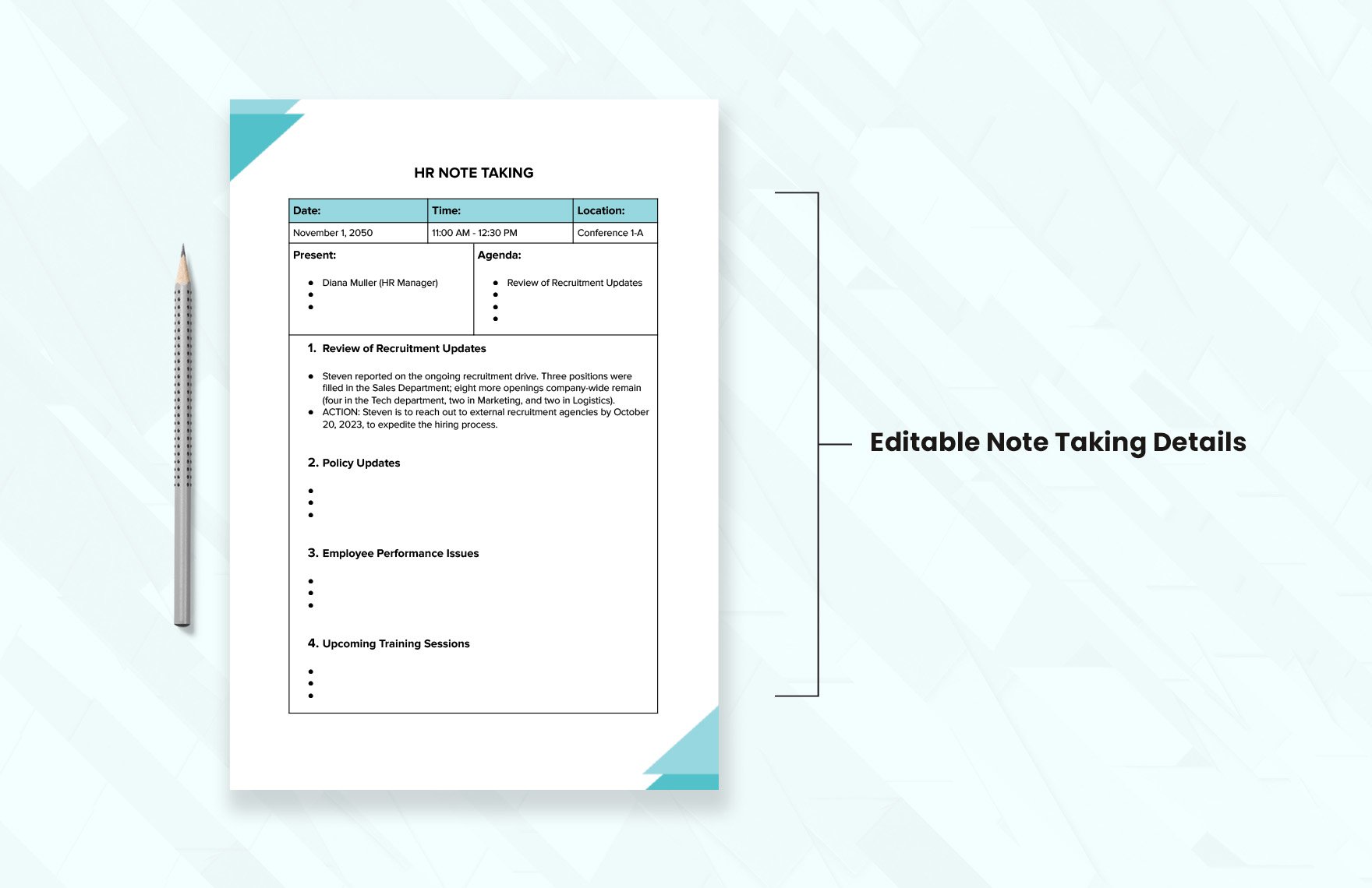 HR Note Taking Template