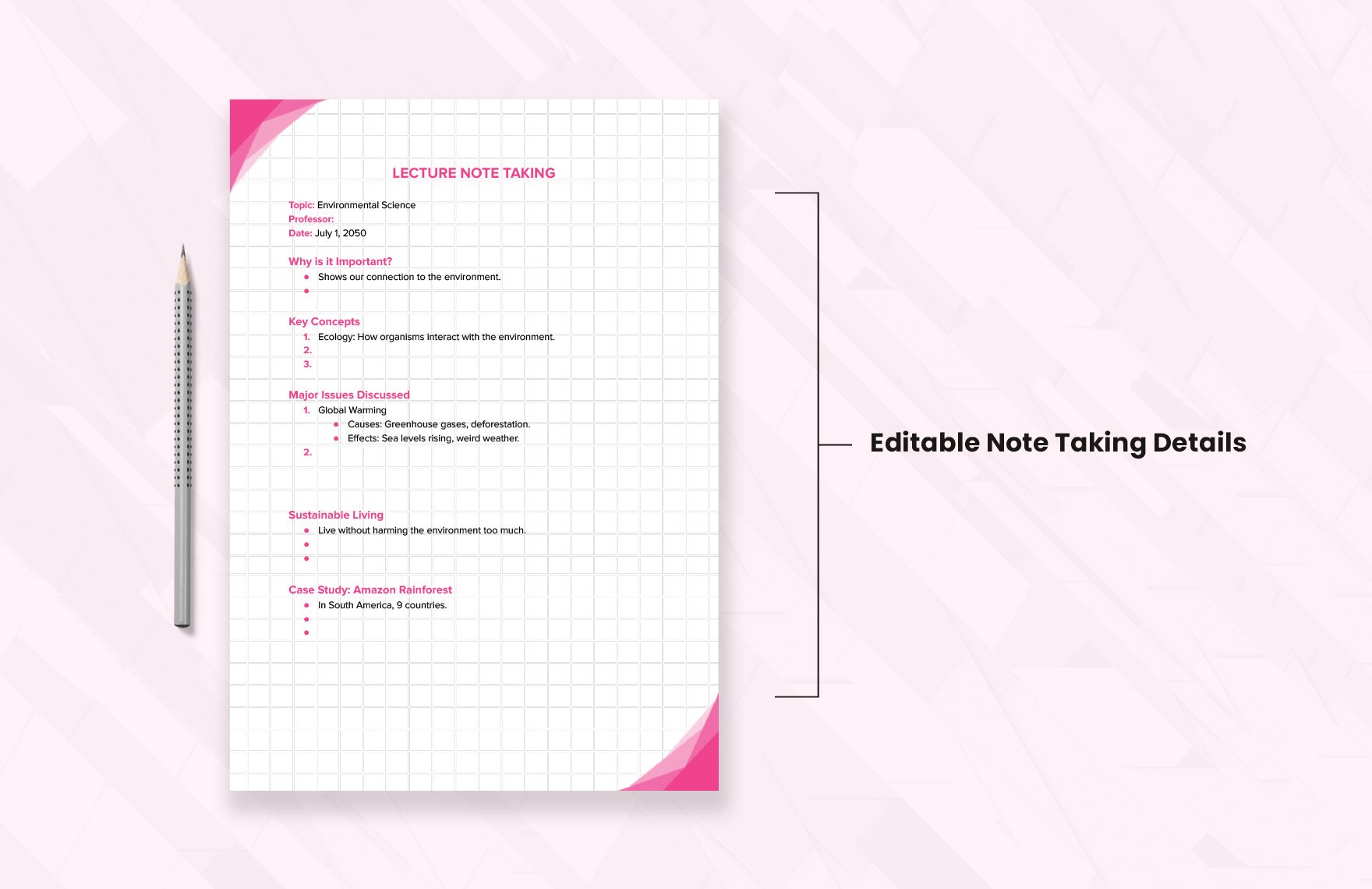 Lecture Note Taking Template
