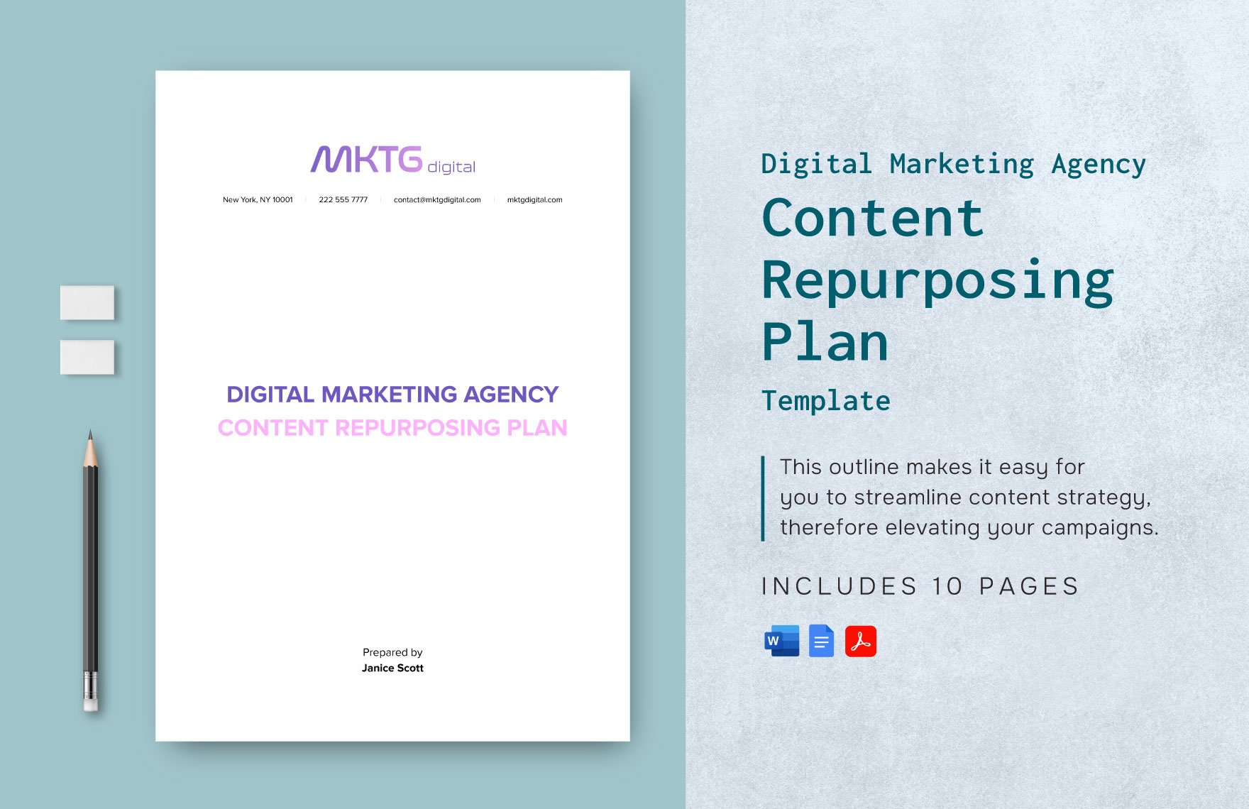 Digital Marketing Agency Content Repurposing Plan Template