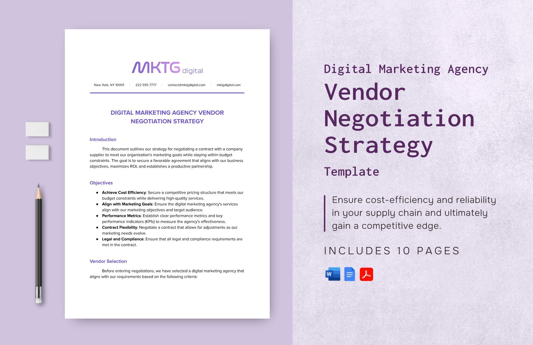 Digital Marketing Agency Vendor Negotiation Strategy Template