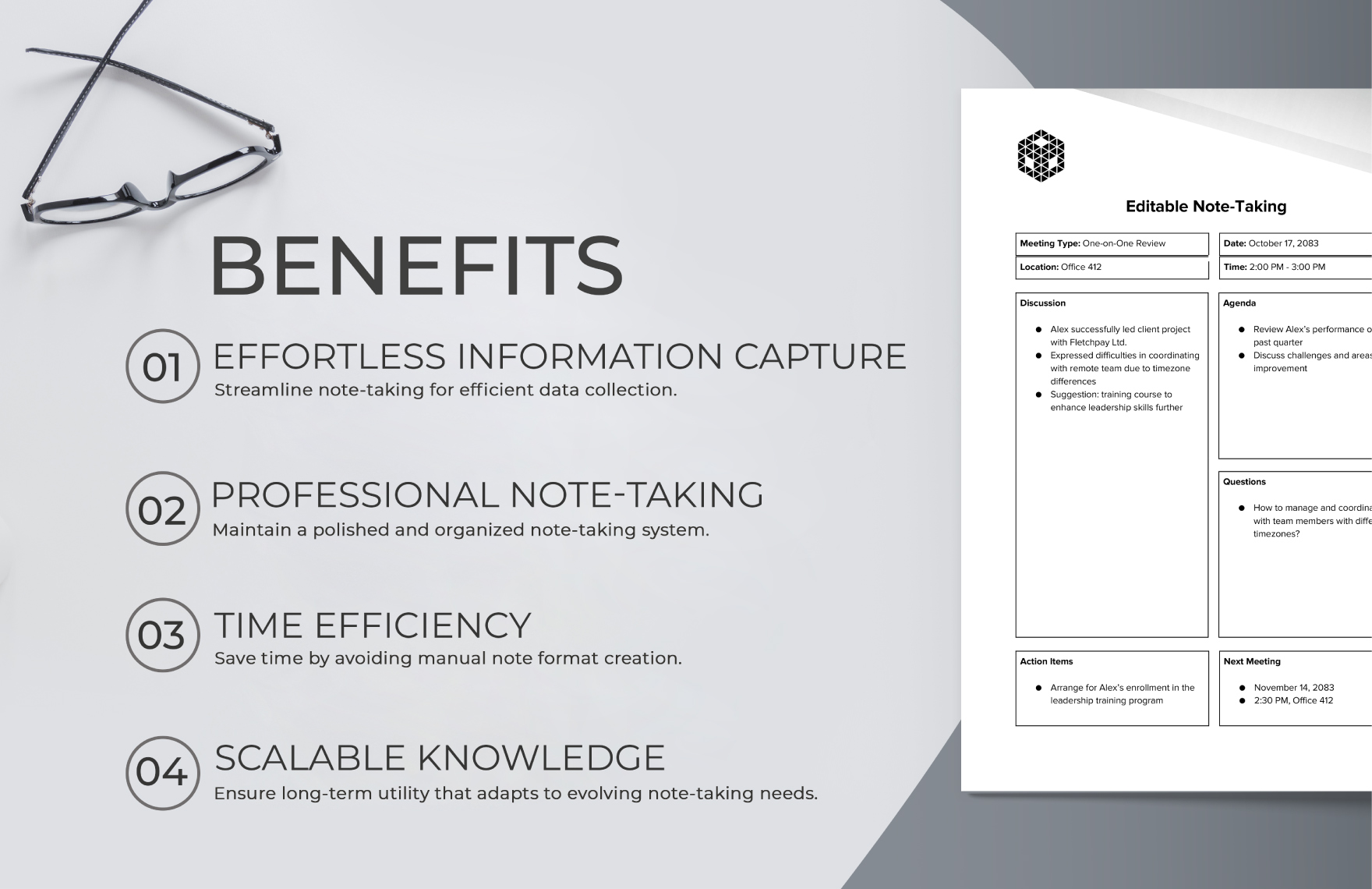Editable Note Taking Template