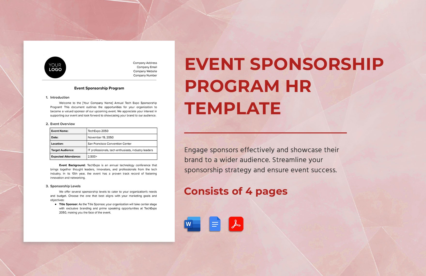 Event Sponsorship Program HR Template