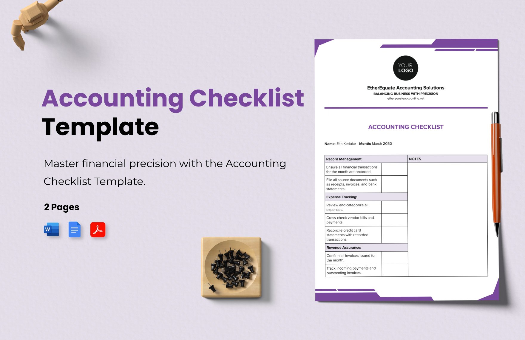 Accounting Checklist Template