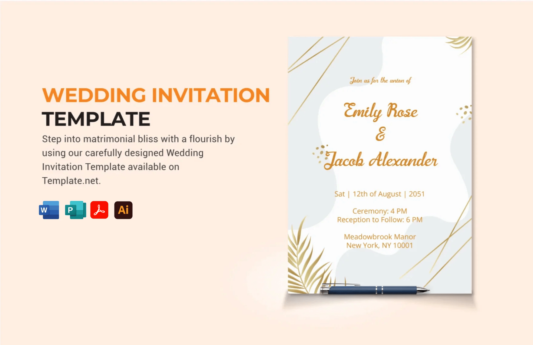 Wedding Invitation in Word - FREE Template Download