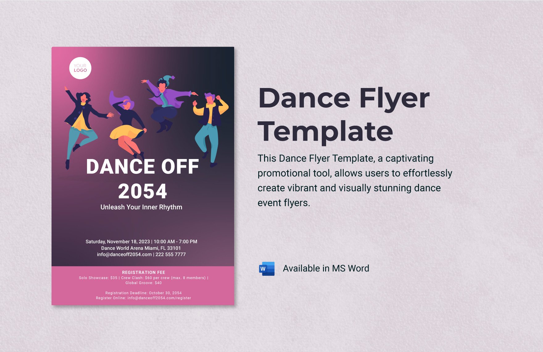 Dance Flyer Template in Word, Publisher