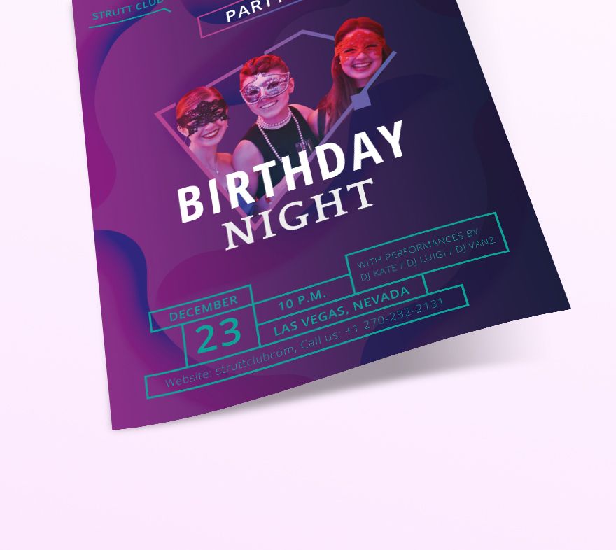 Birthday NightClub Flyer Template