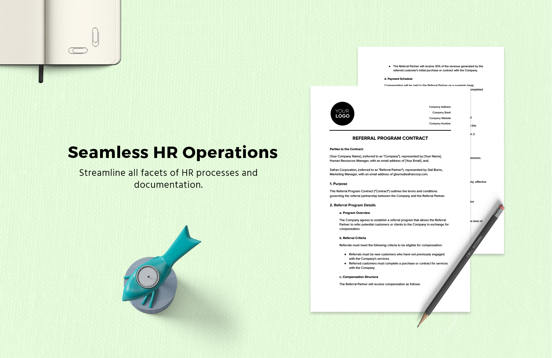 Referral Program Contract HR Template