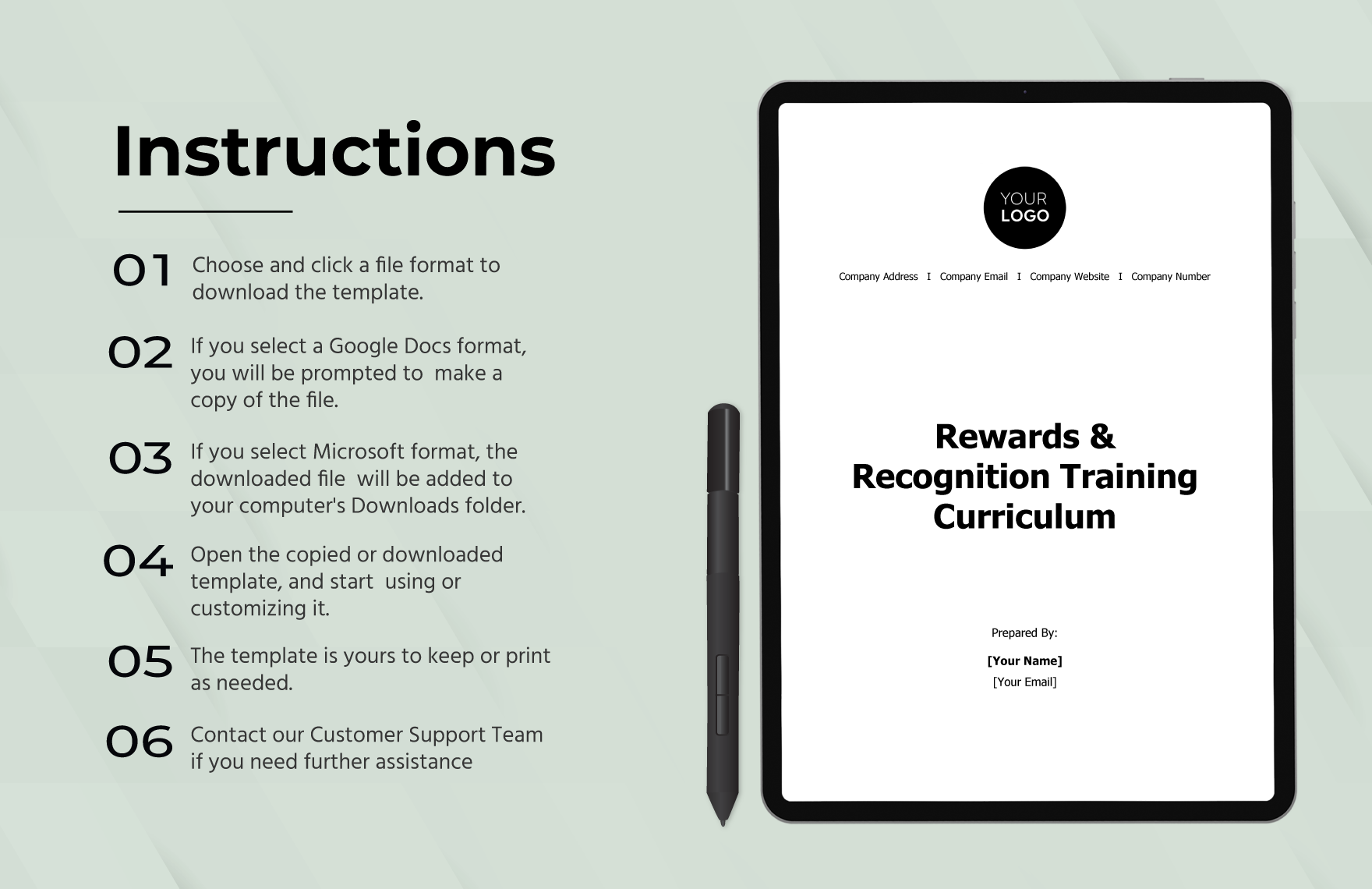 Rewards & Recognition Training Curriculum HR Template