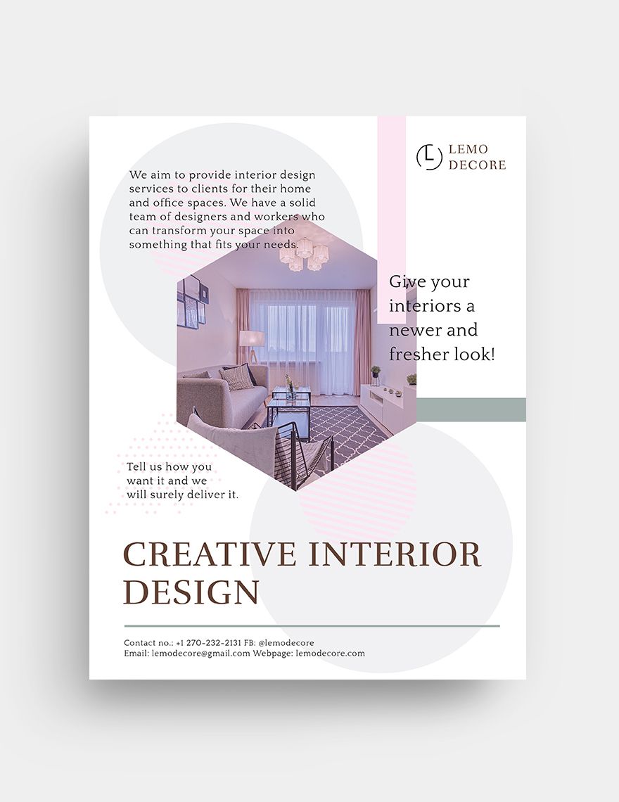 Free Creative Interior Design Flyer Template