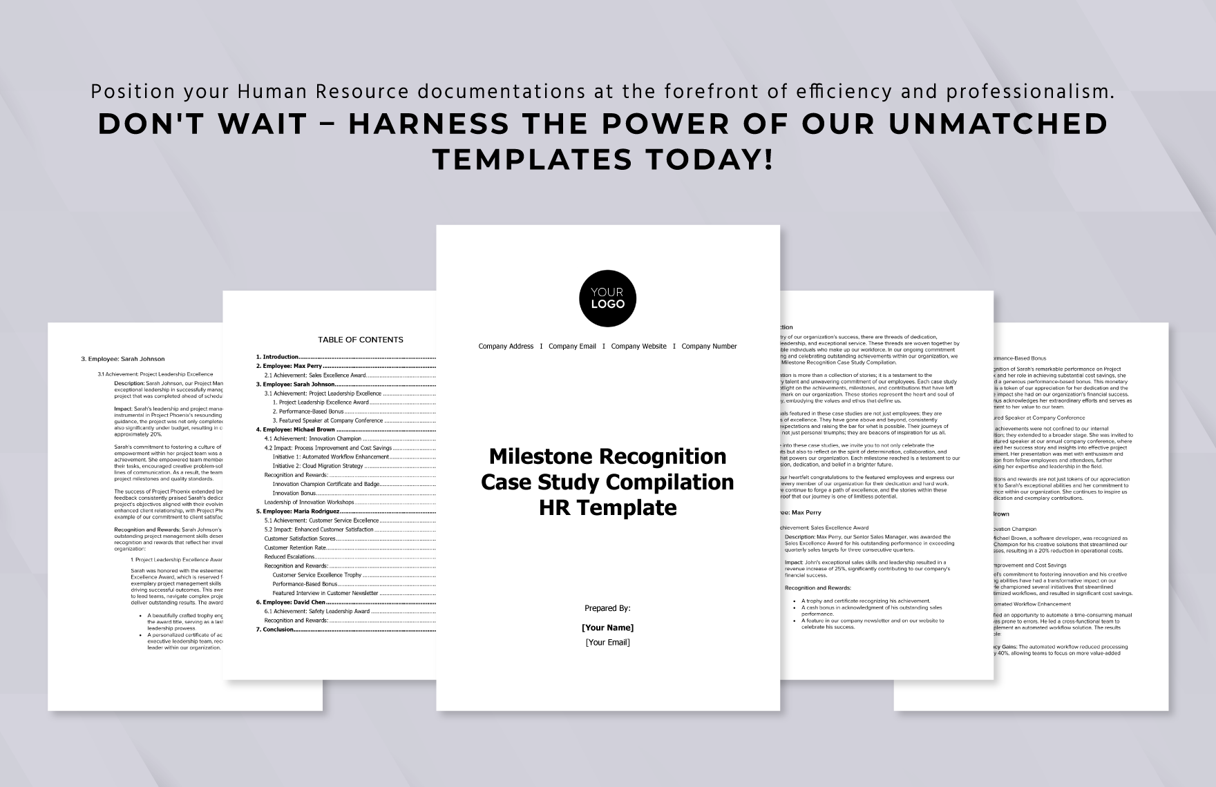 Milestone Recognition Case Study Compilation HR Template