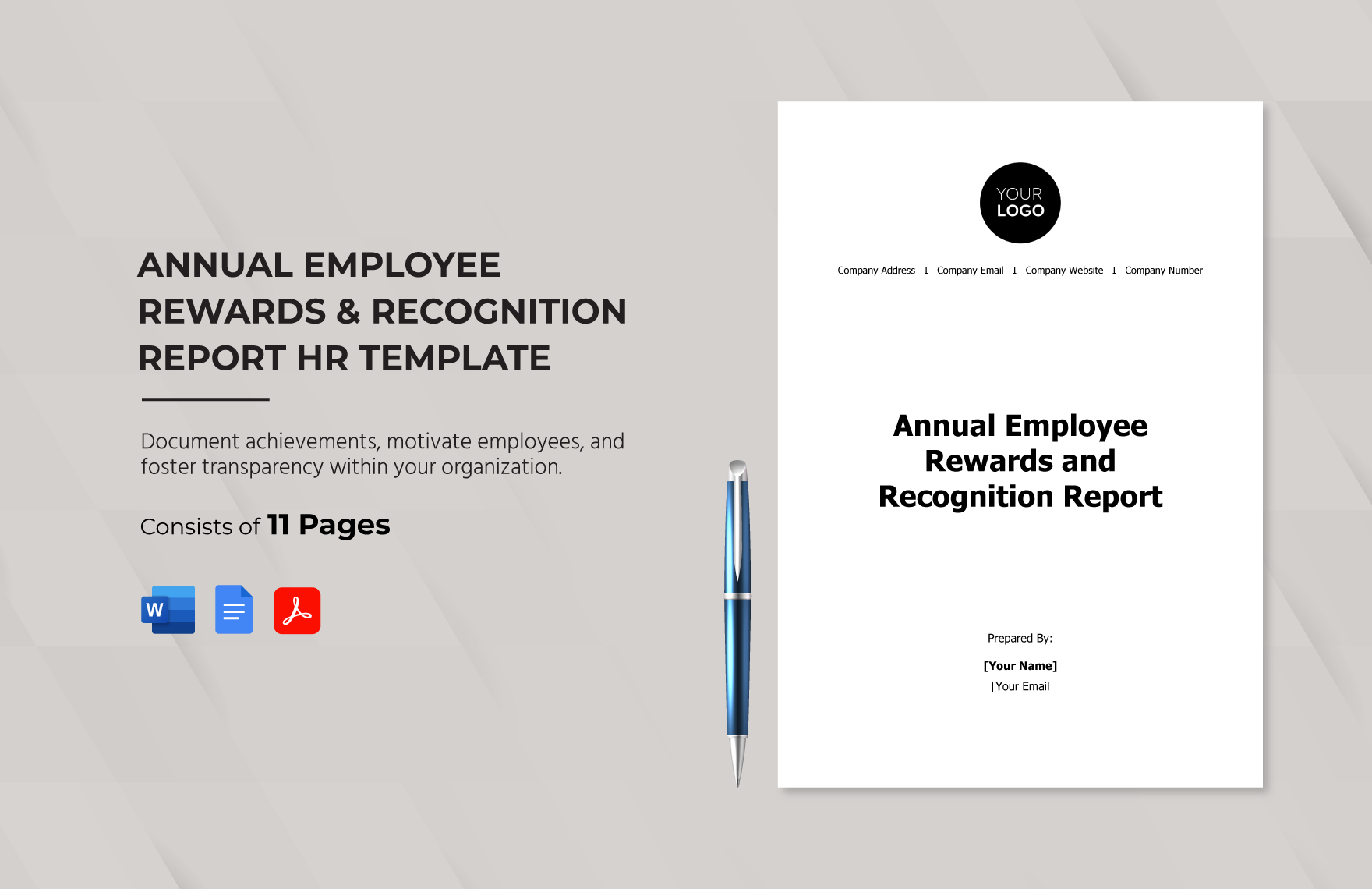 Annual Employee Rewards and Recognition Report HR Template