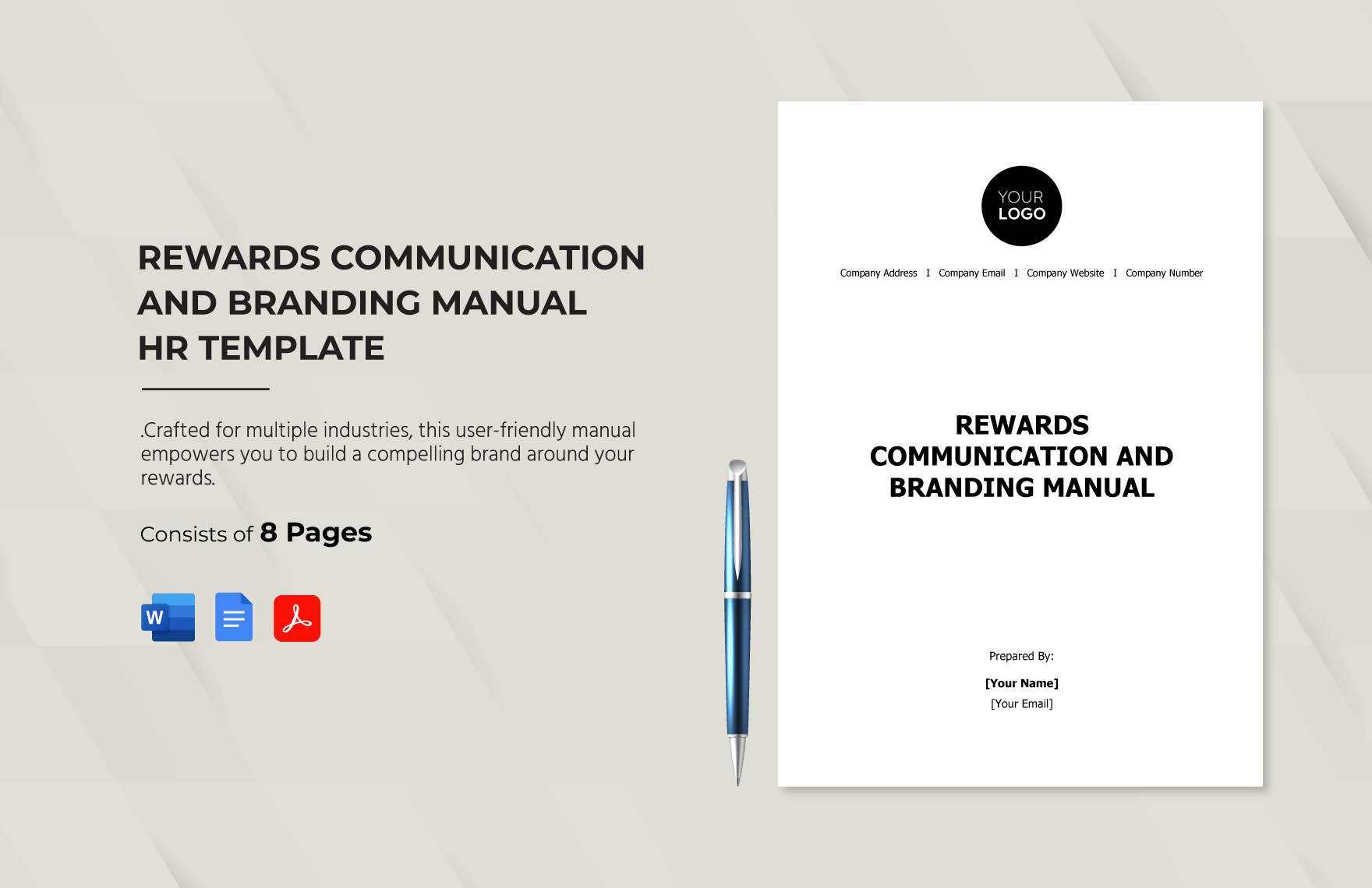 Rewards Communication and Branding Manual HR Template