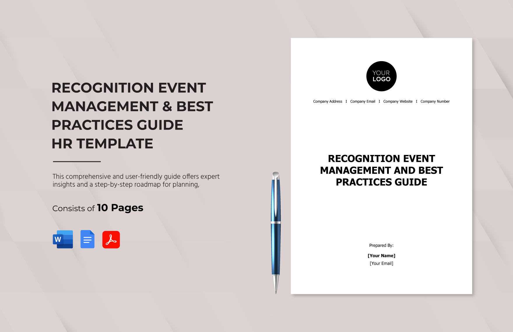 Recognition Event Management and Best Practices Guide HR Template