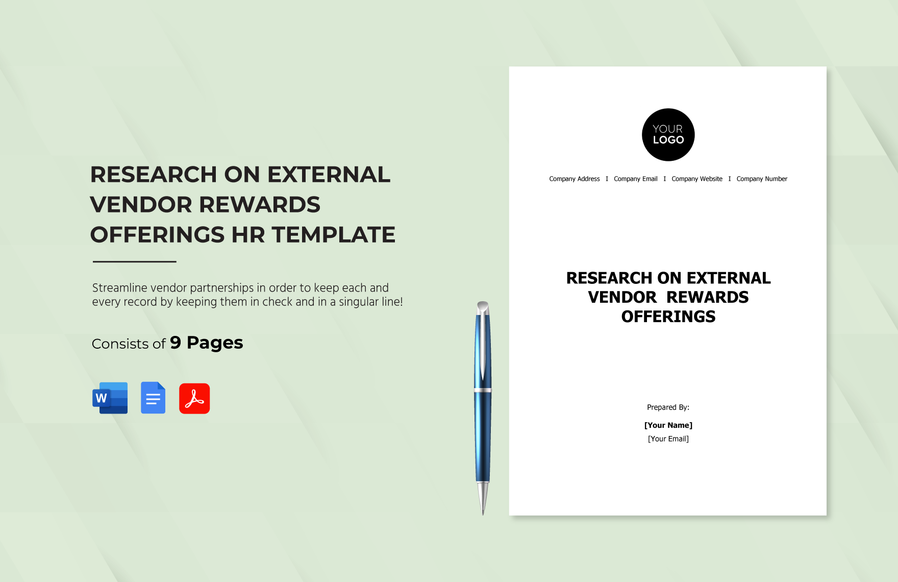 Research on External Vendor Rewards Offerings HR Template