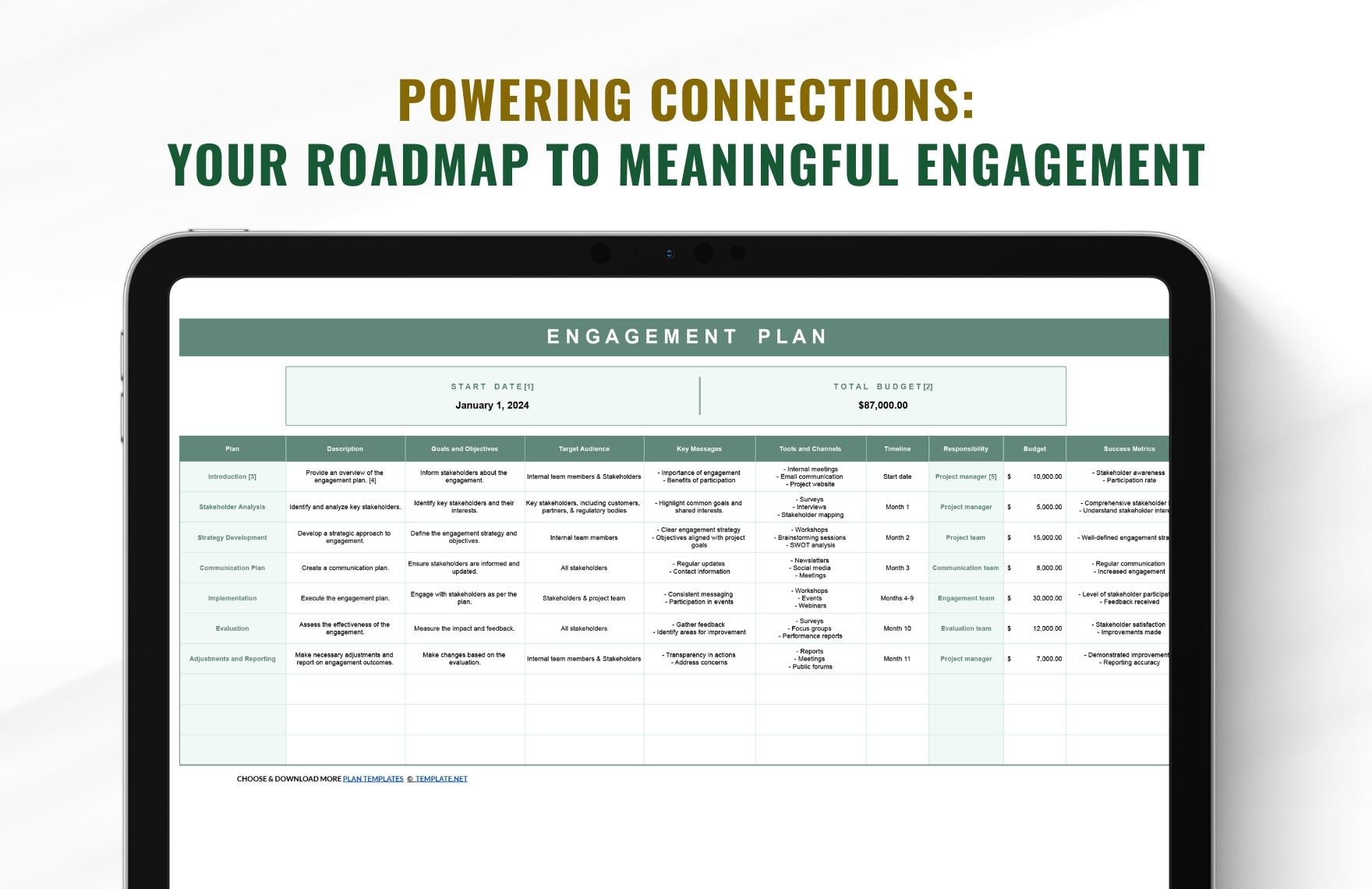 Free Engagement Plan Template Download In Excel Google Sheets