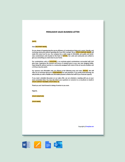 Persuasive Sales Business Letter Template [Free PDF] - Google Docs ...