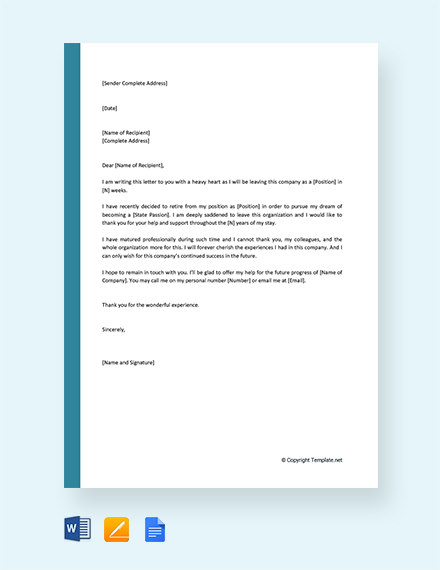 FREE Employee Farewell Letter Template - Word | Google Docs | Apple ...