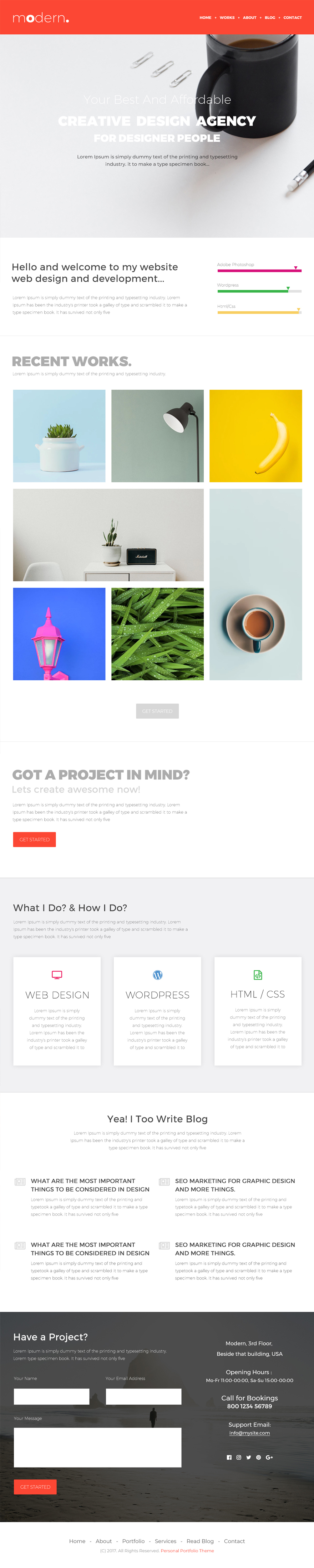 Free Design Portfolio Website Template - PSD | Template.net