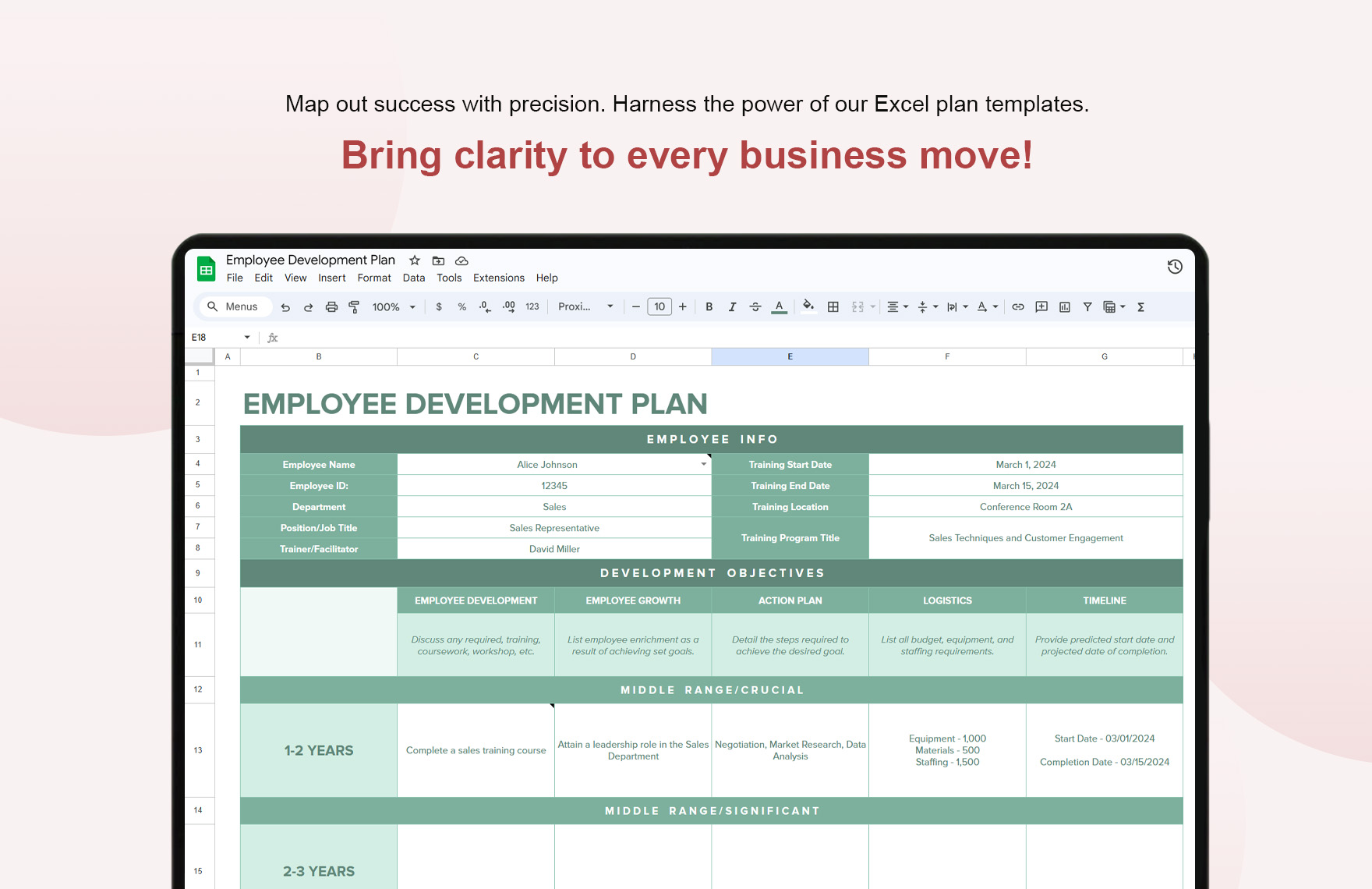 Employee Development Plan Template