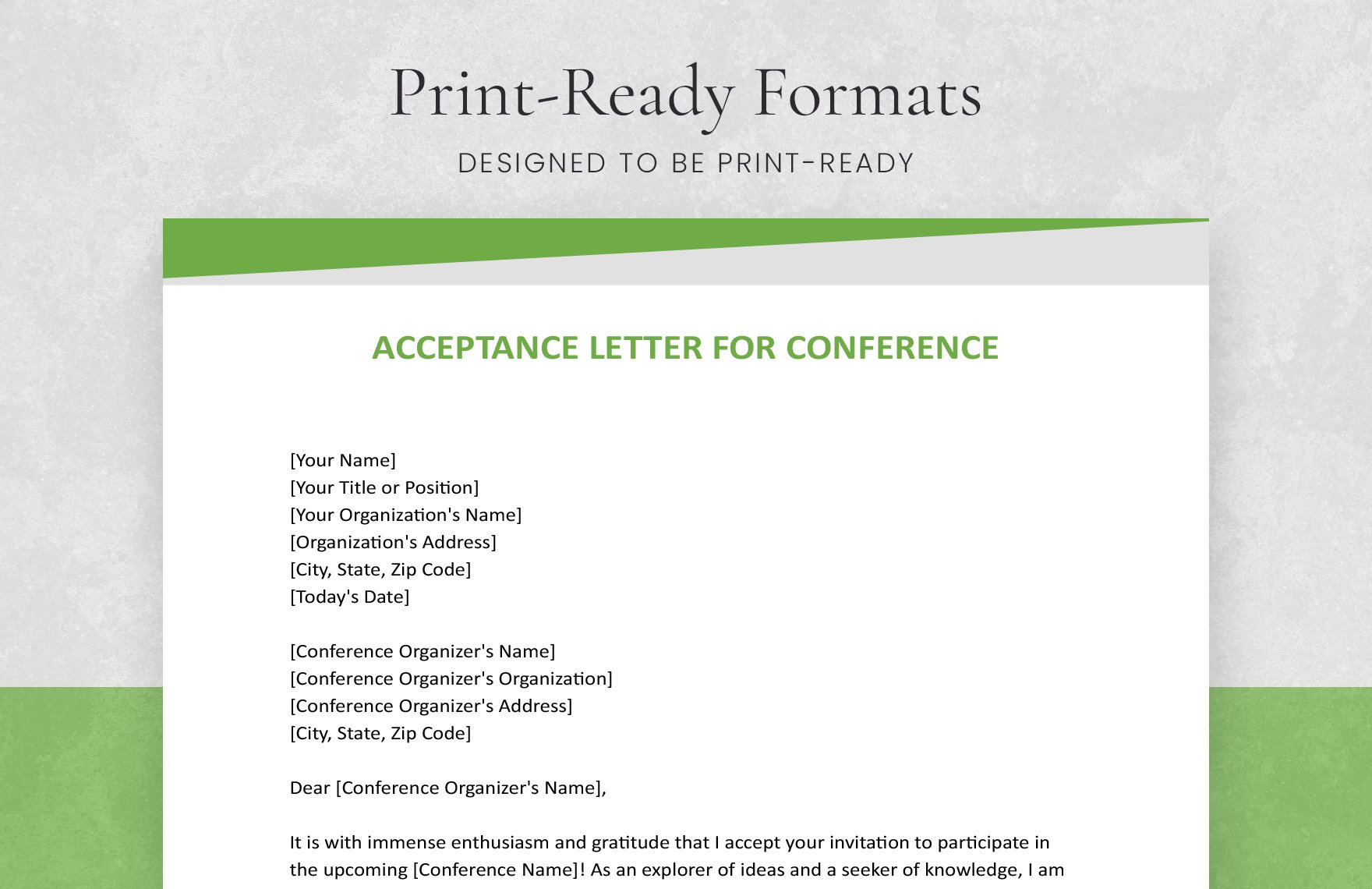 Acceptance Letter For Conference