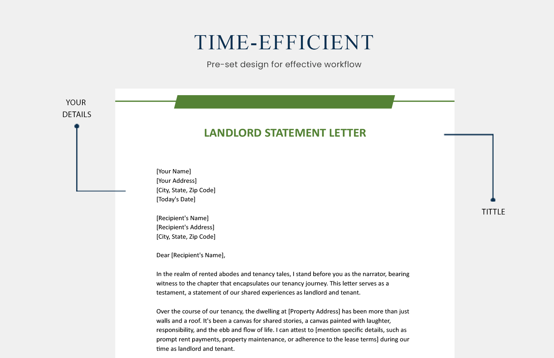 Landlord Statement Letter