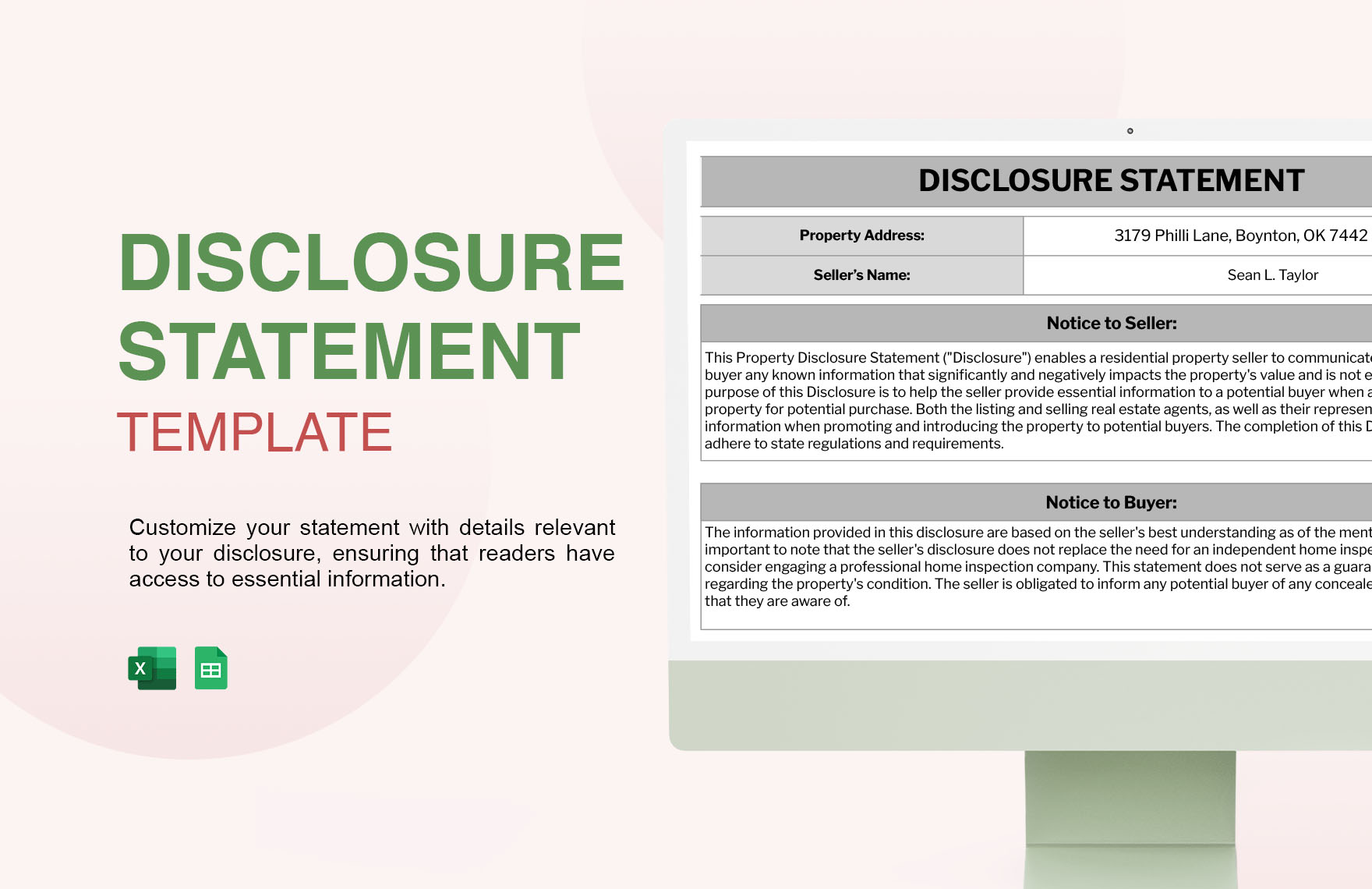 Disclosure Statement Template
