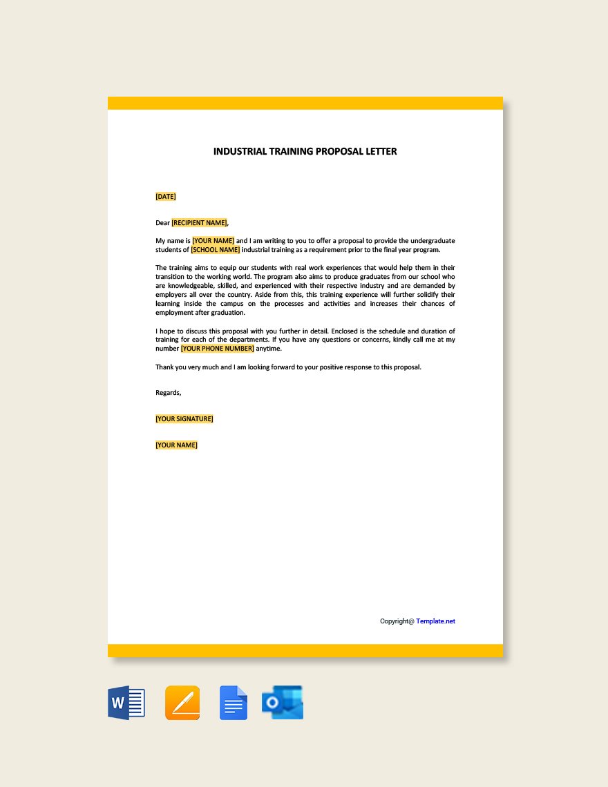 Industrial Training Proposal Letter Template
