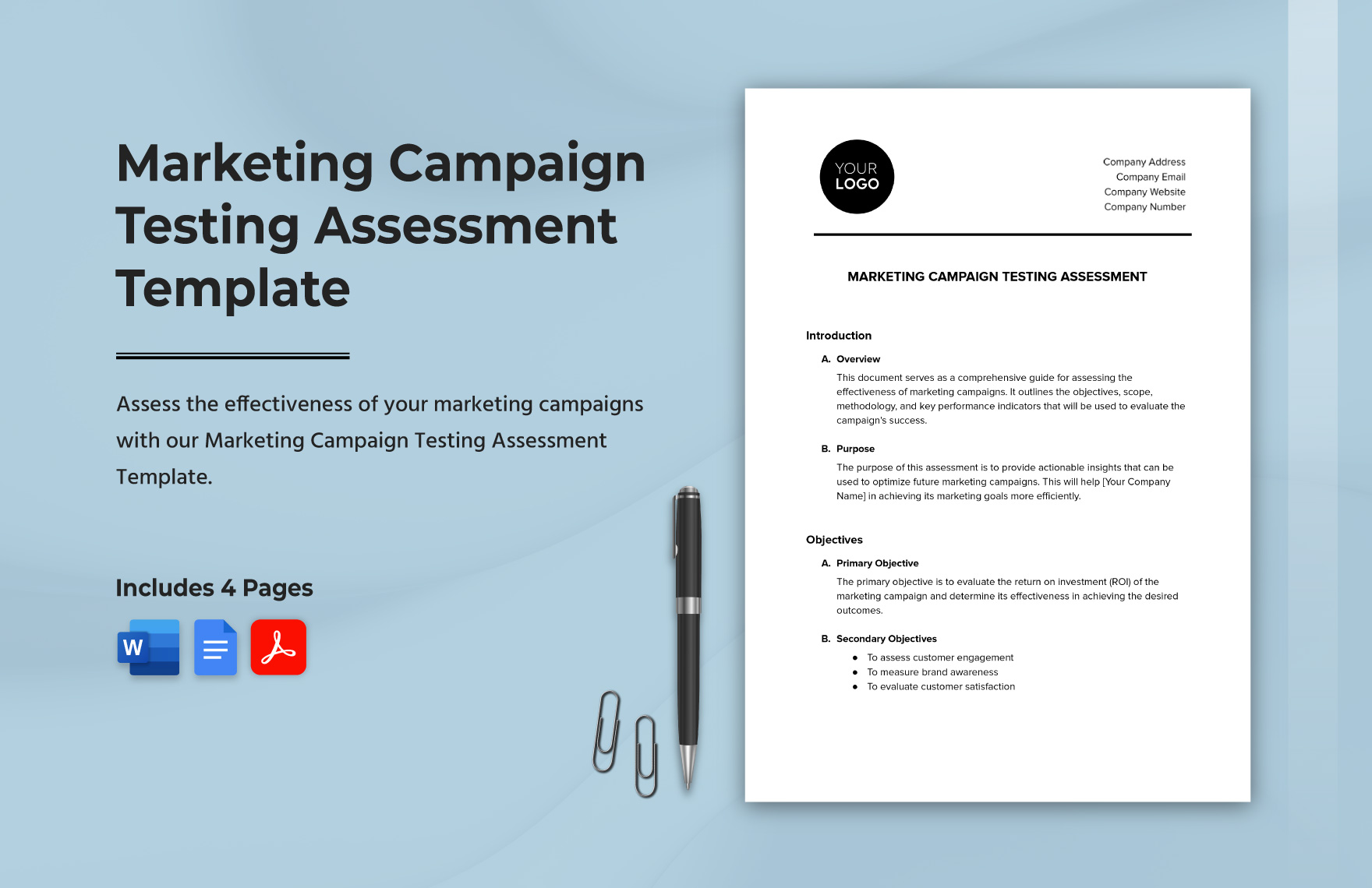 Marketing Campaign Testing Assessment Template 