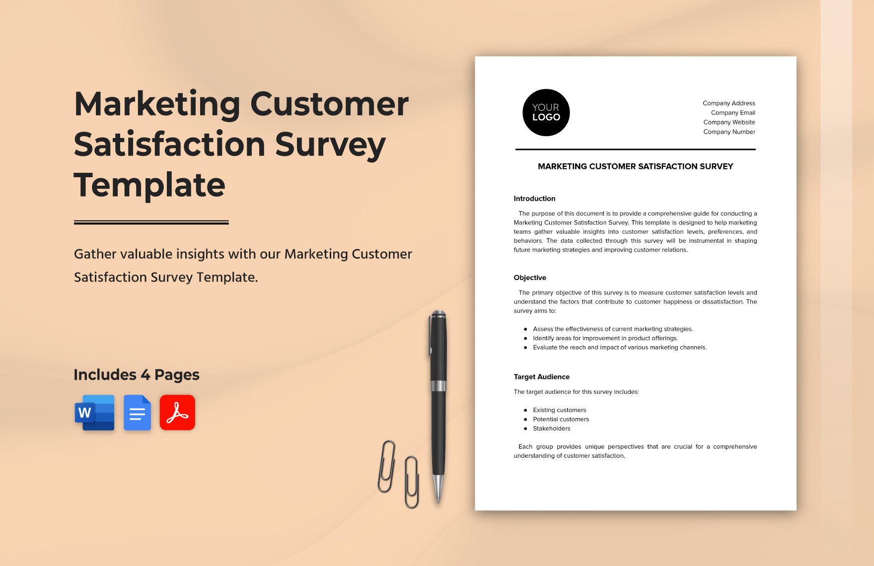  Marketing Customer Satisfaction Survey Template 
