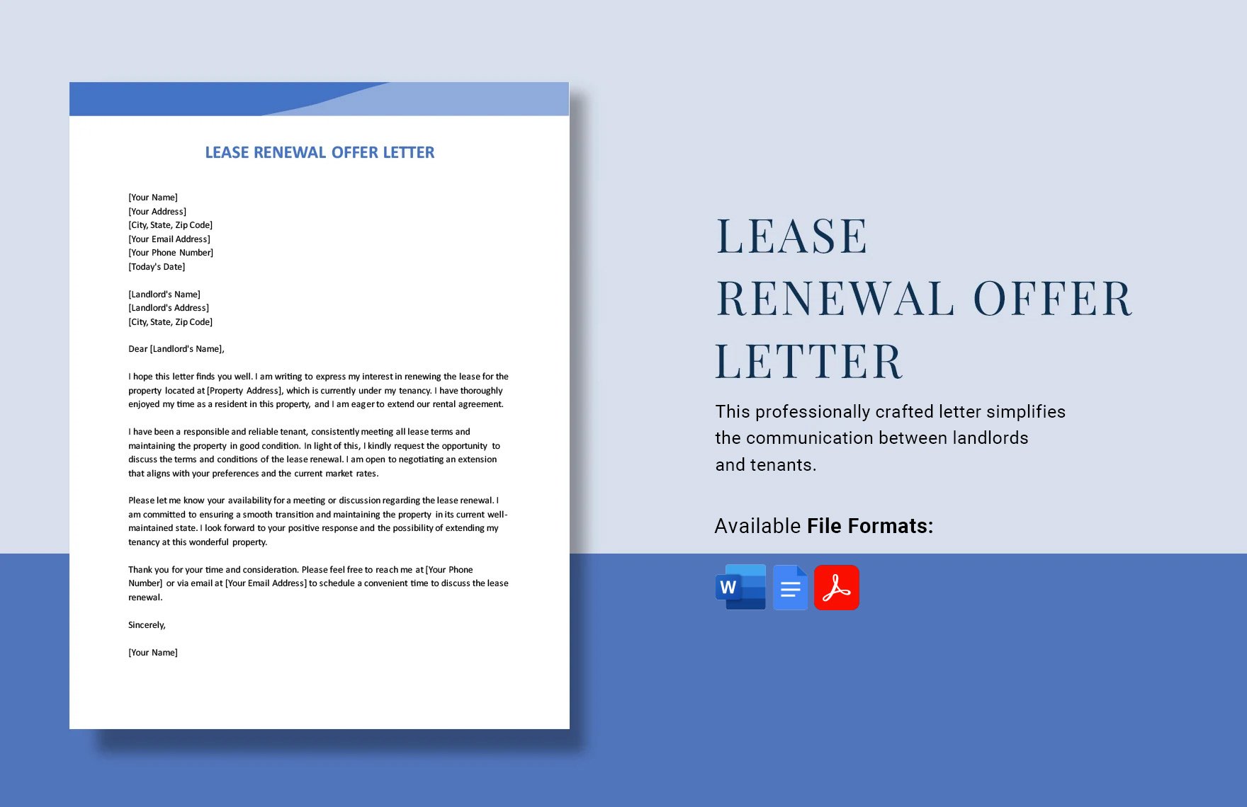 Lease Renewal Offer Letter in Word, Google Docs, PDF