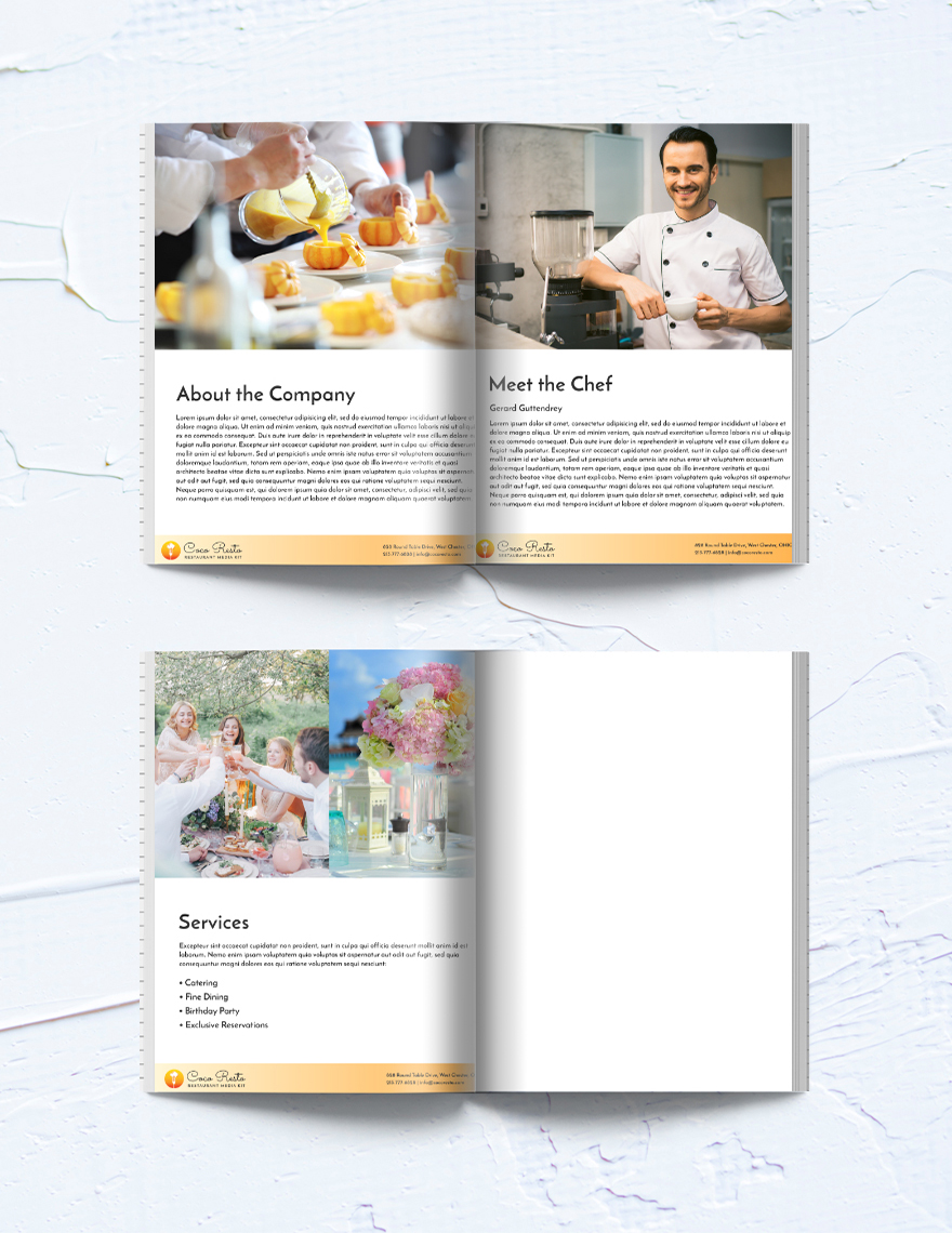 Downloadable Restaurant Business Media Kit Template
