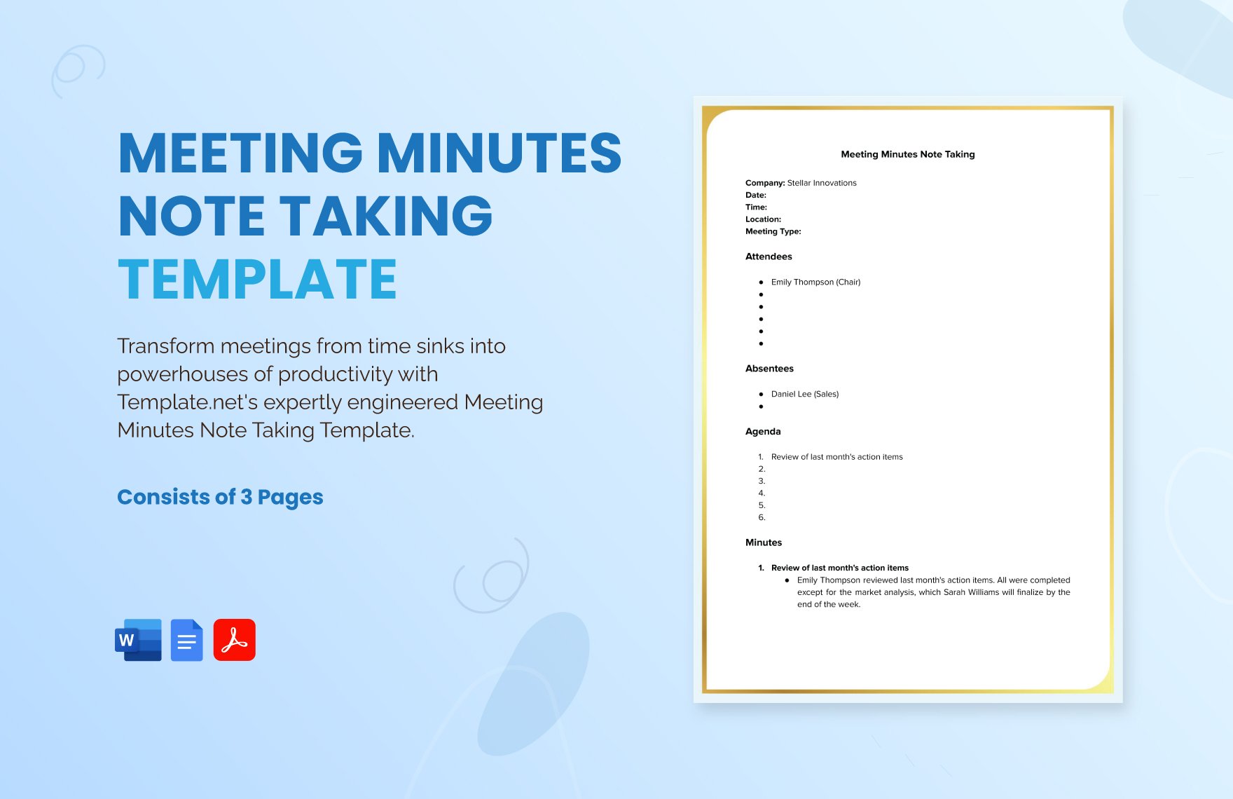 Meeting Minutes Note Taking Template 