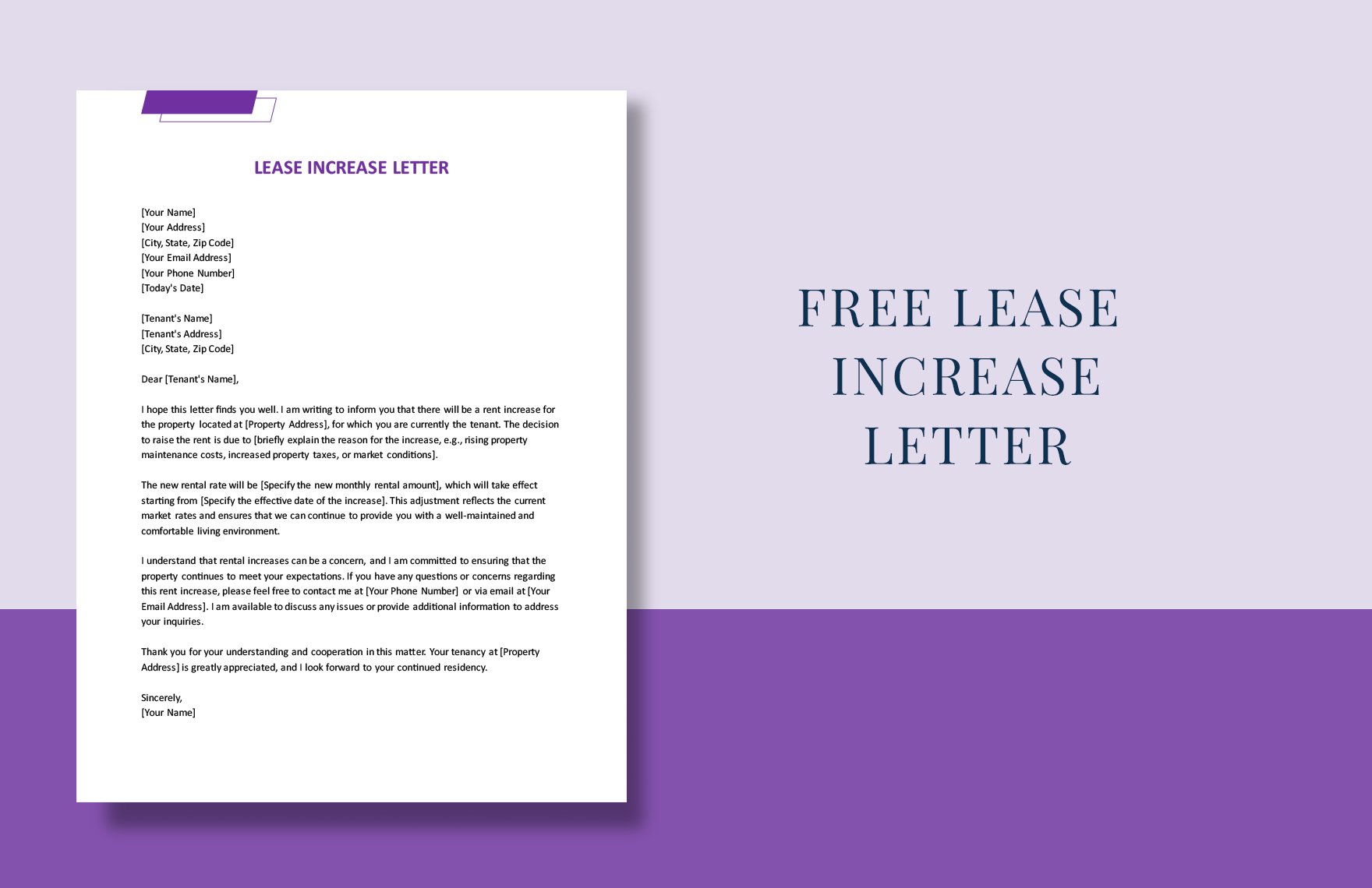 Lease Increase Letter in Word, Google Docs, PDF