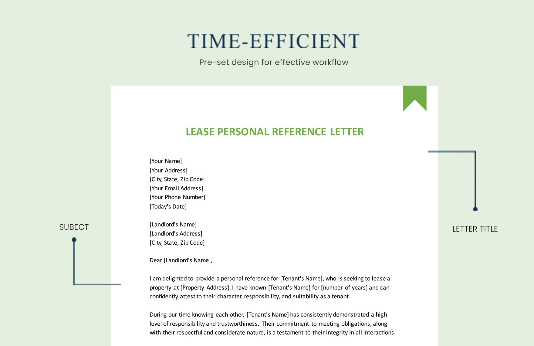 Lease Personal Reference Letter