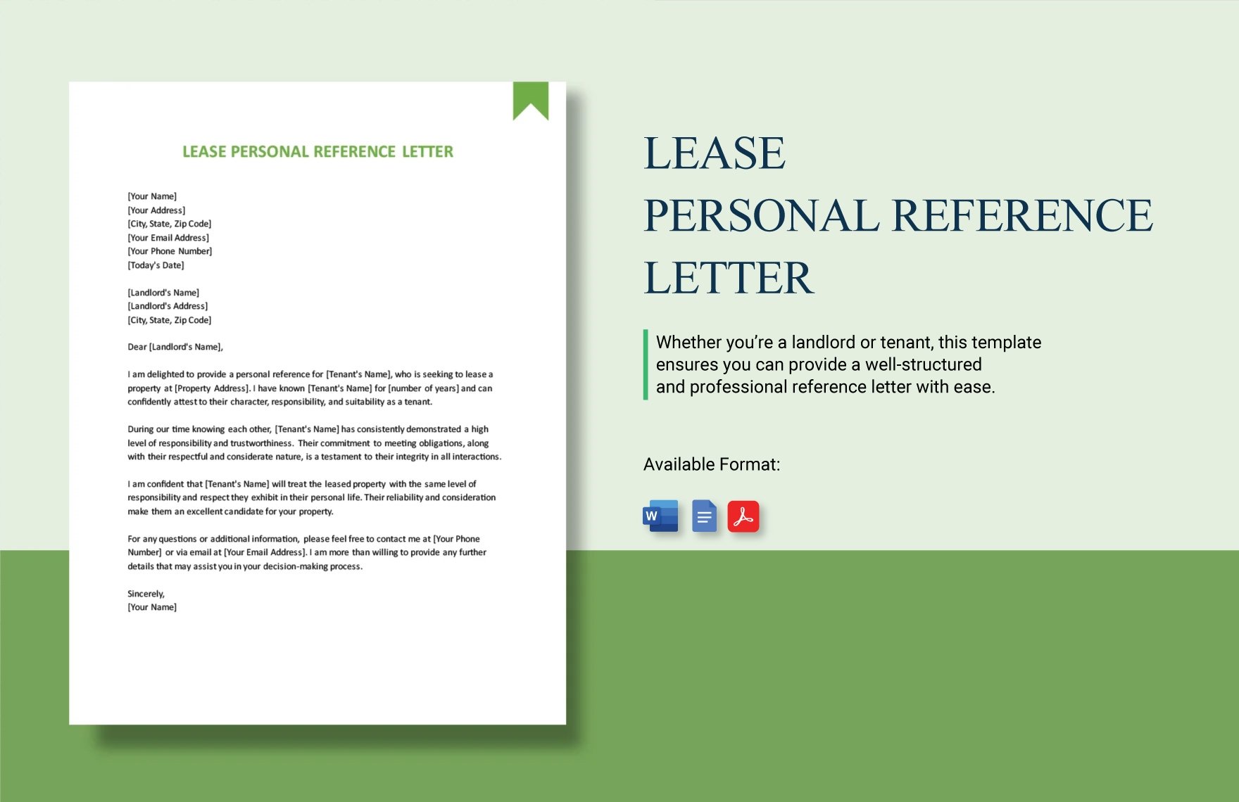 Lease Personal Reference Letter in Word, Google Docs, PDF