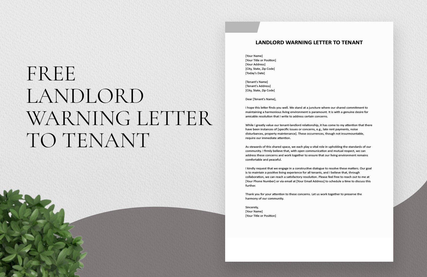 Landlord Warning Letter To Tenant