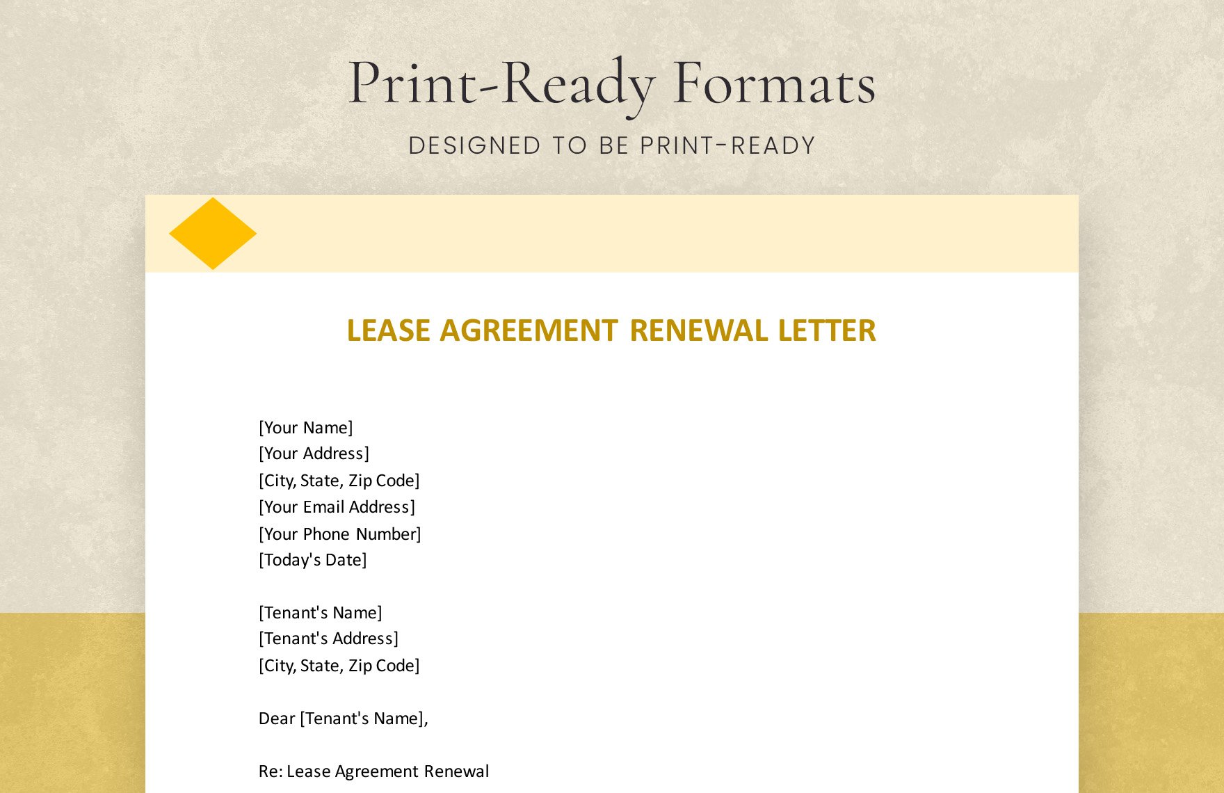 Lease Agreement Renewal Letter