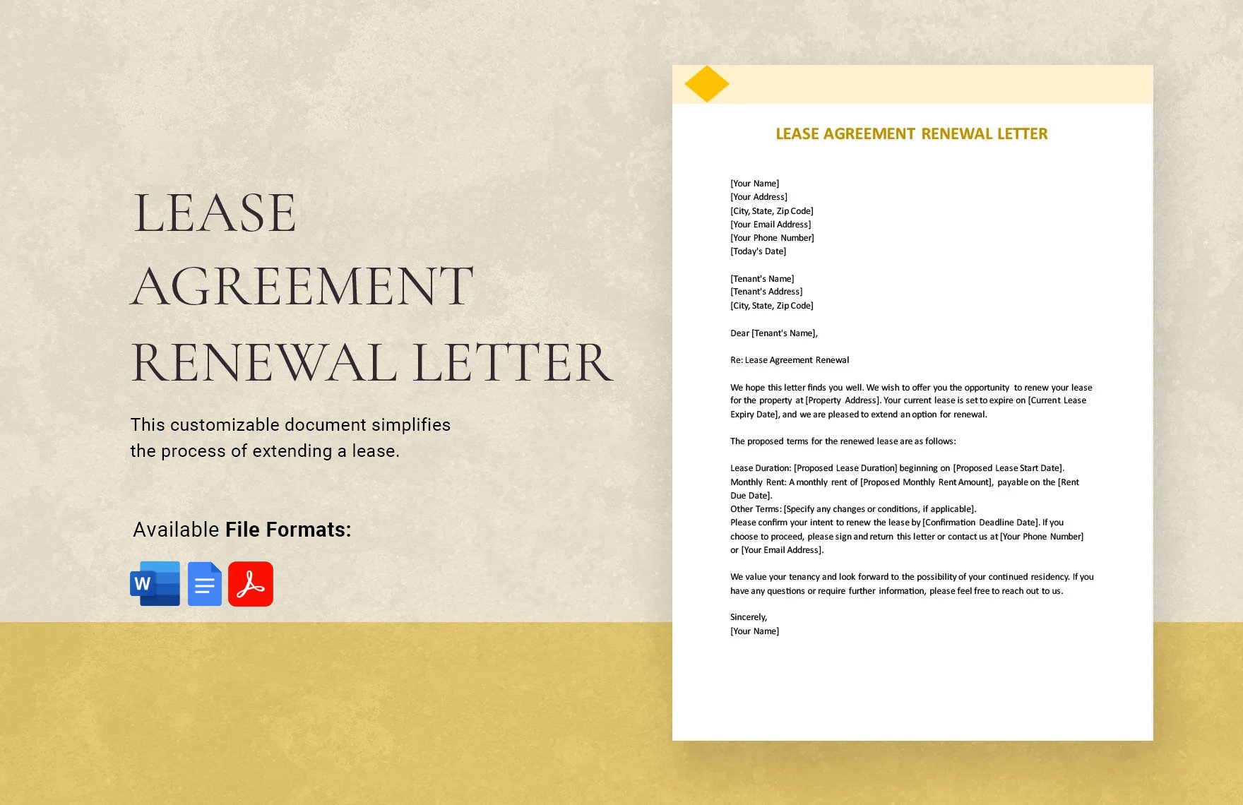 Lease Agreement Renewal Letter in Word, Google Docs, PDF