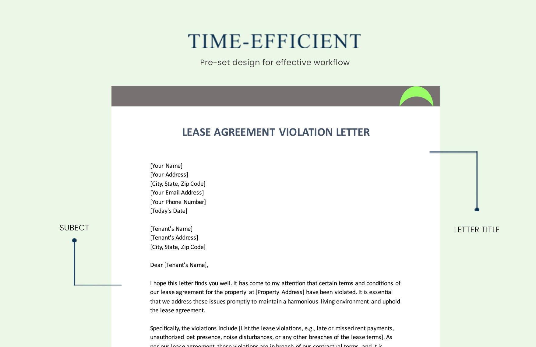 Lease Agreement Violation Letter