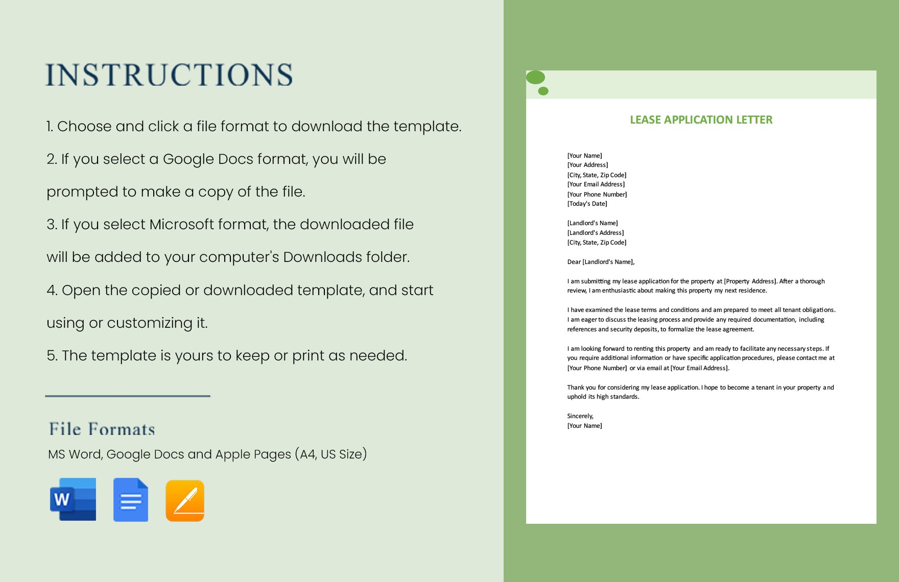 Lease Application Letter