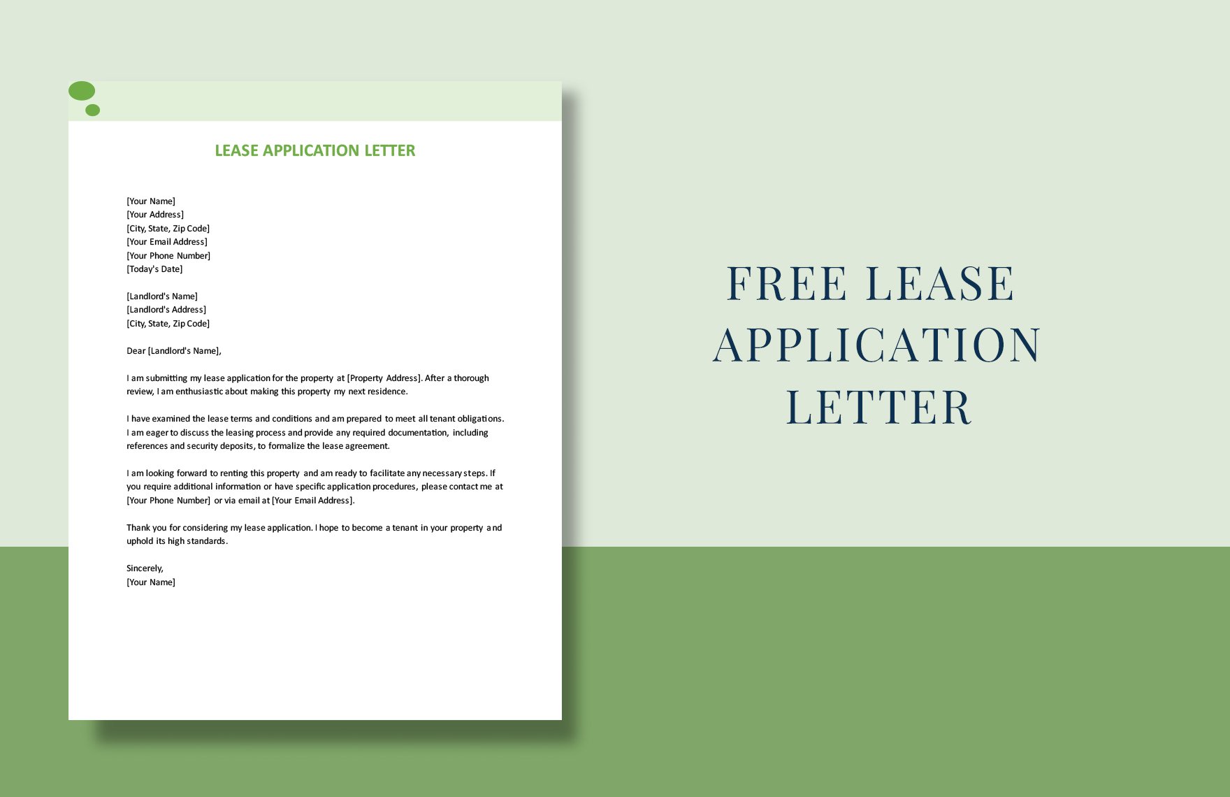 Lease Application Letter