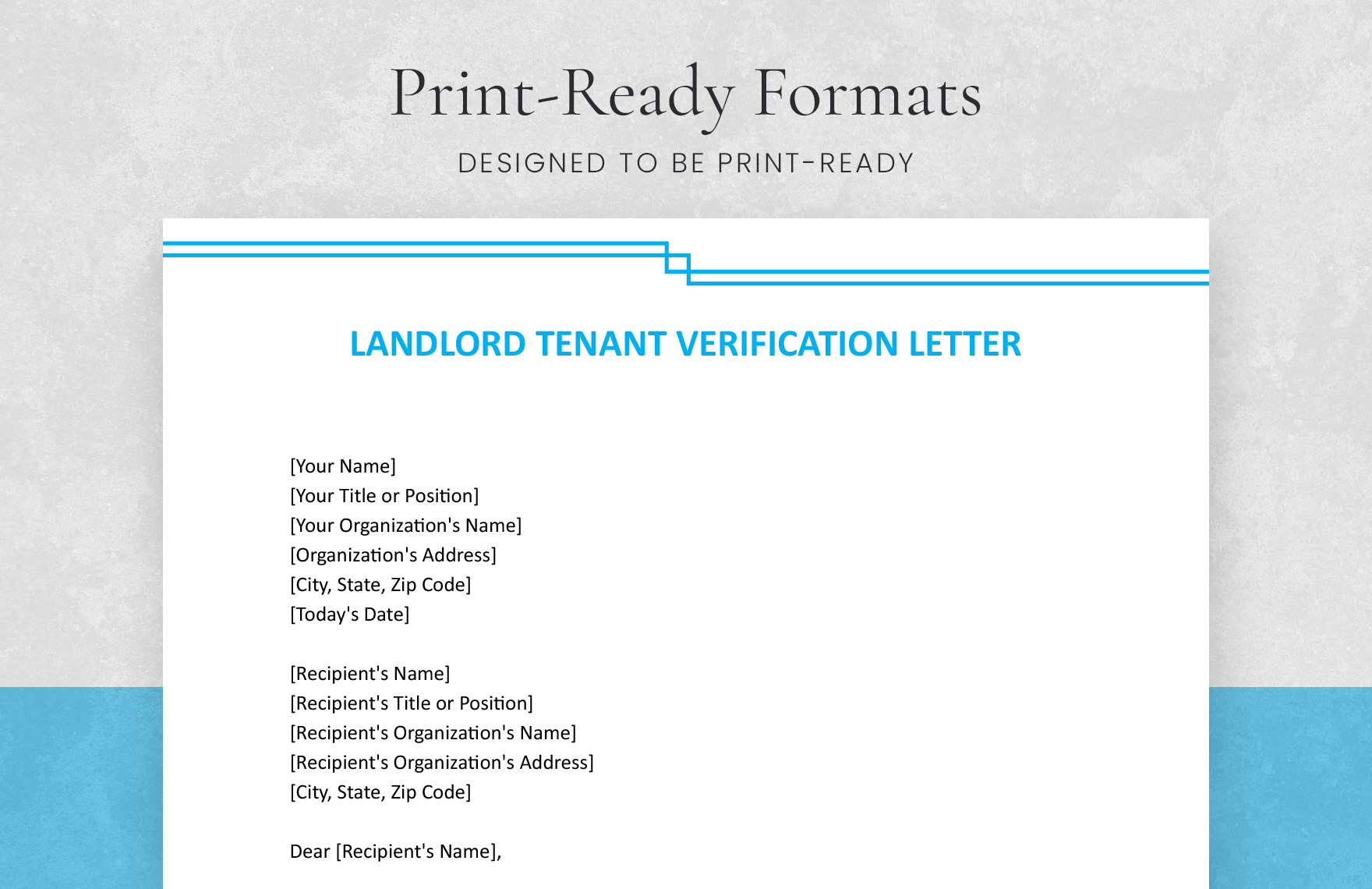 Landlord Tenant Verification Letter