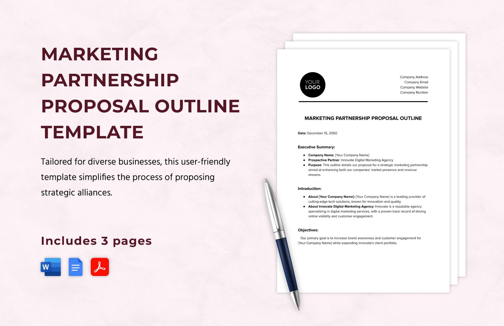 Marketing Partnership Proposal Outline Template