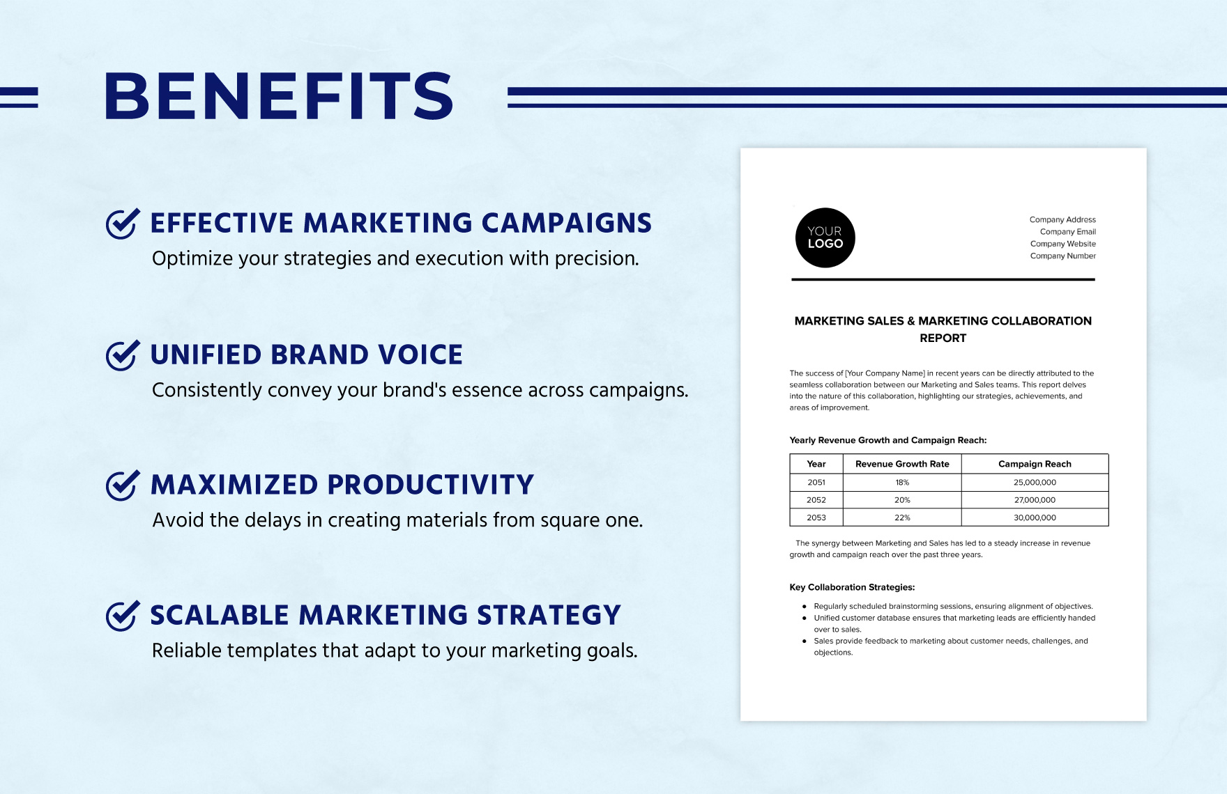 Marketing Sales & Marketing Collaboration Report Template
