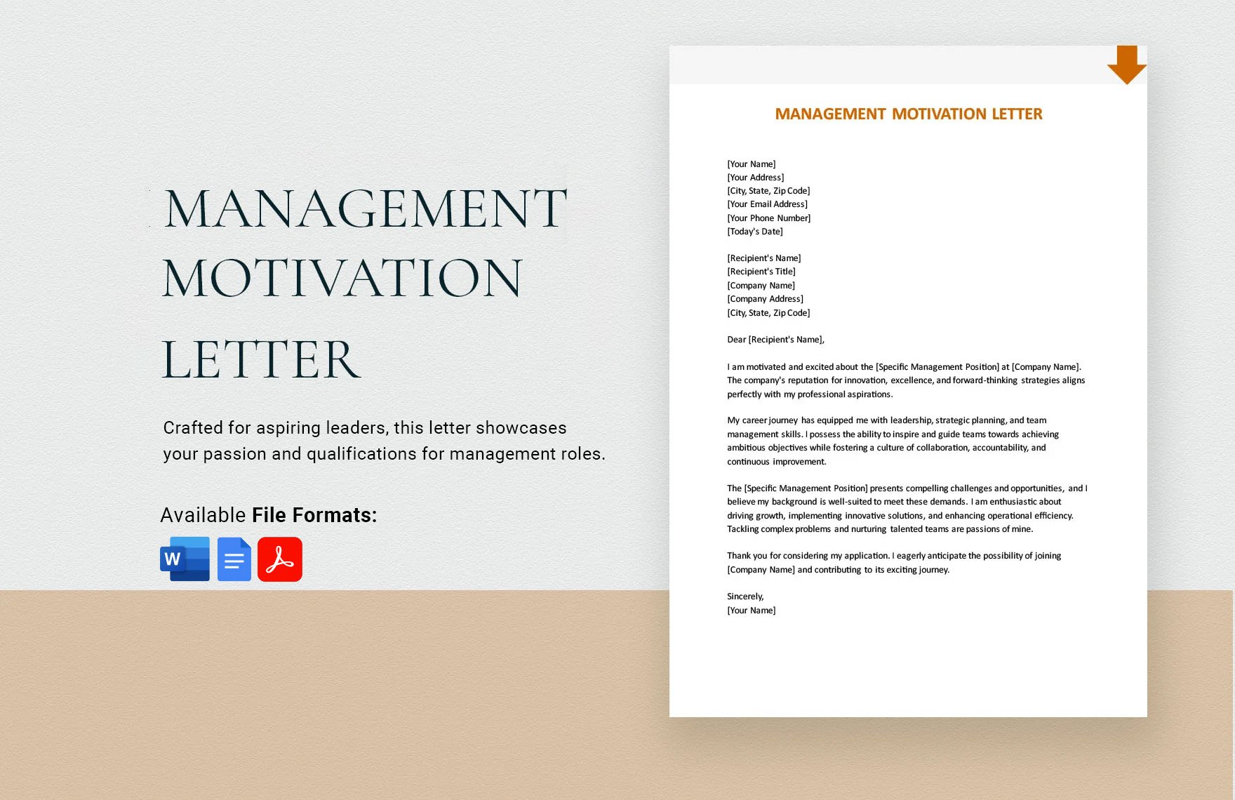 Management Motivation Letter in Word, Google Docs, PDF