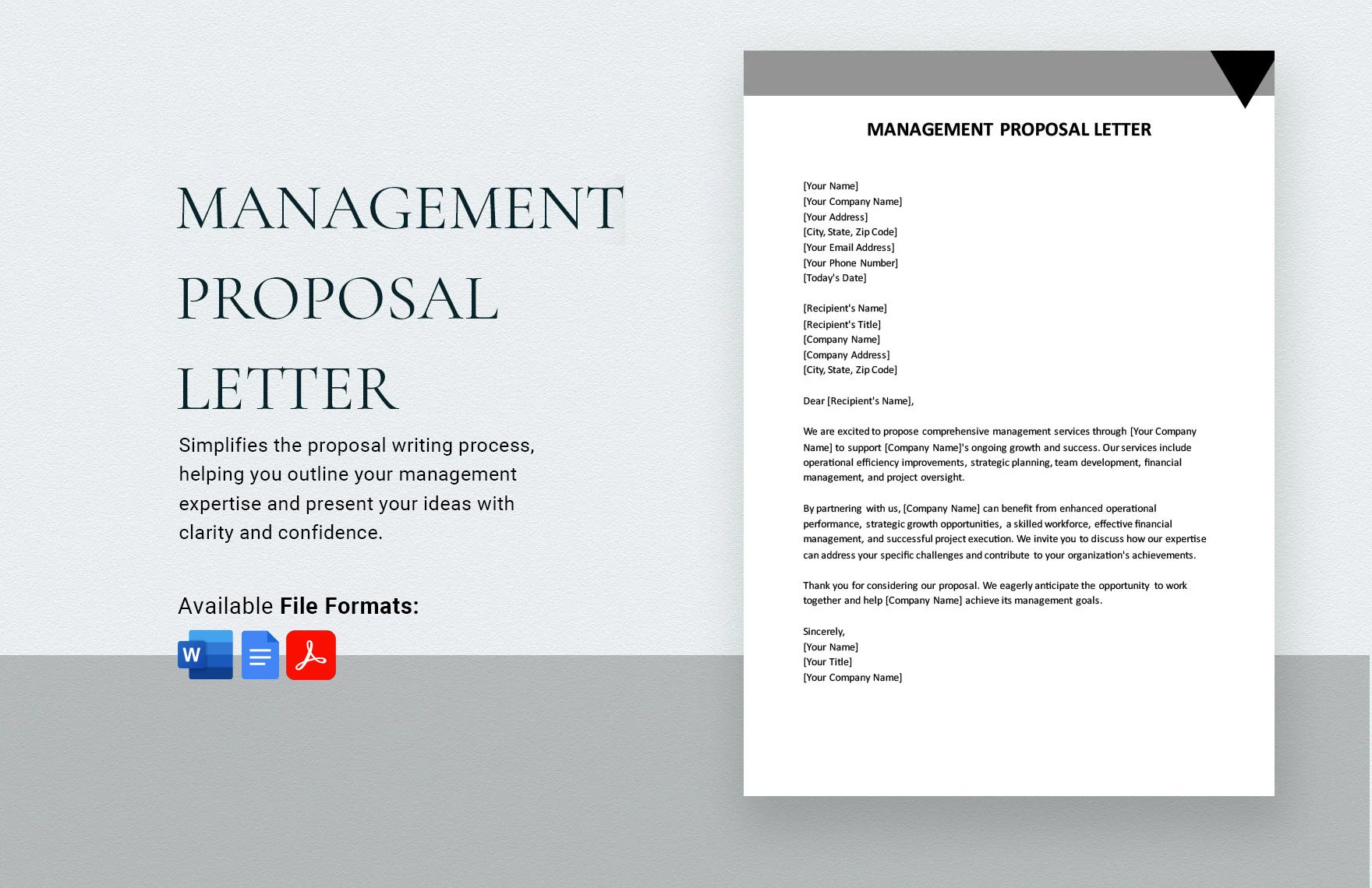 Management Proposal Letter in Word, Google Docs, PDF