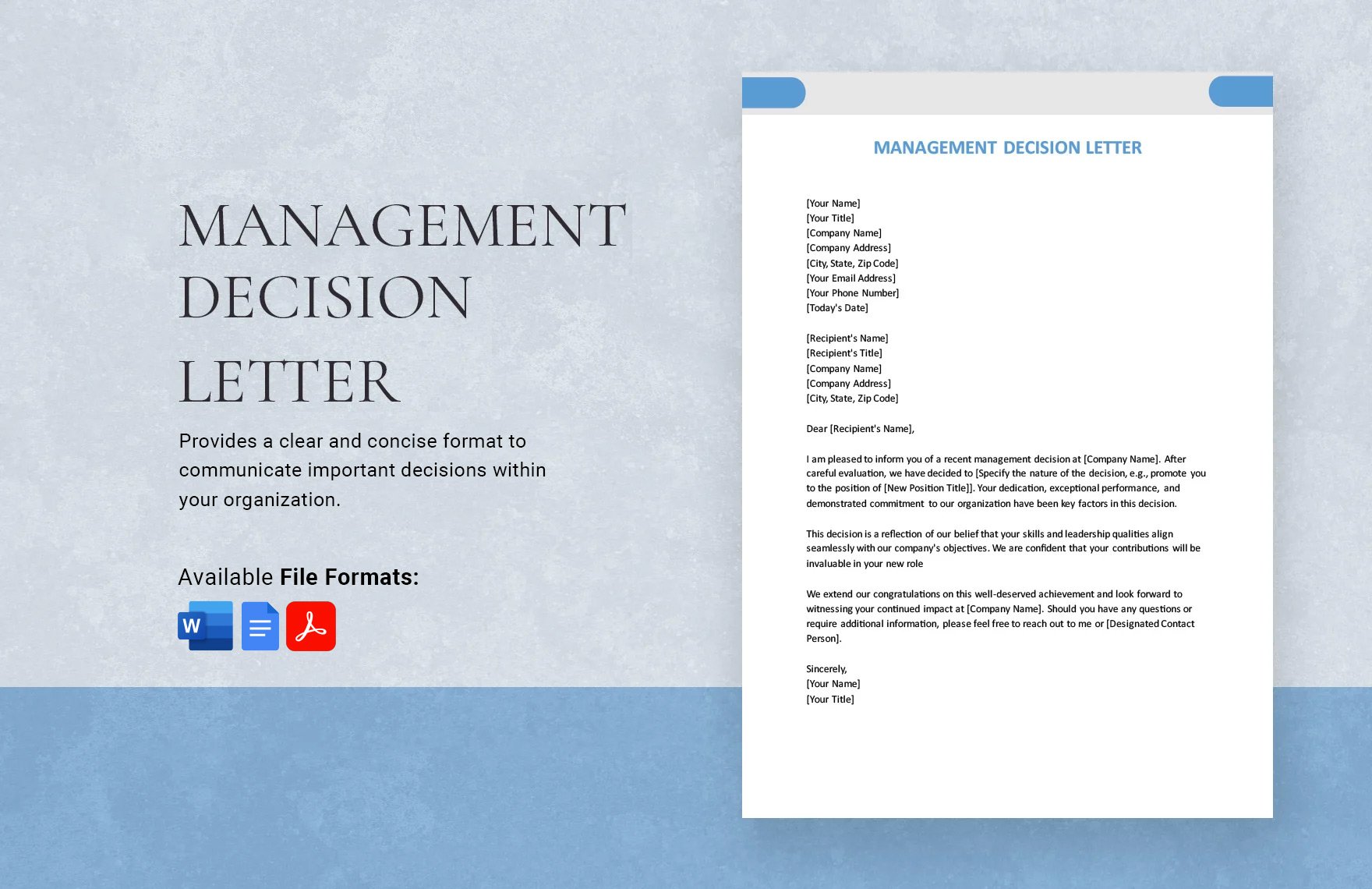 Management Decision Letter in Word, Google Docs, PDF