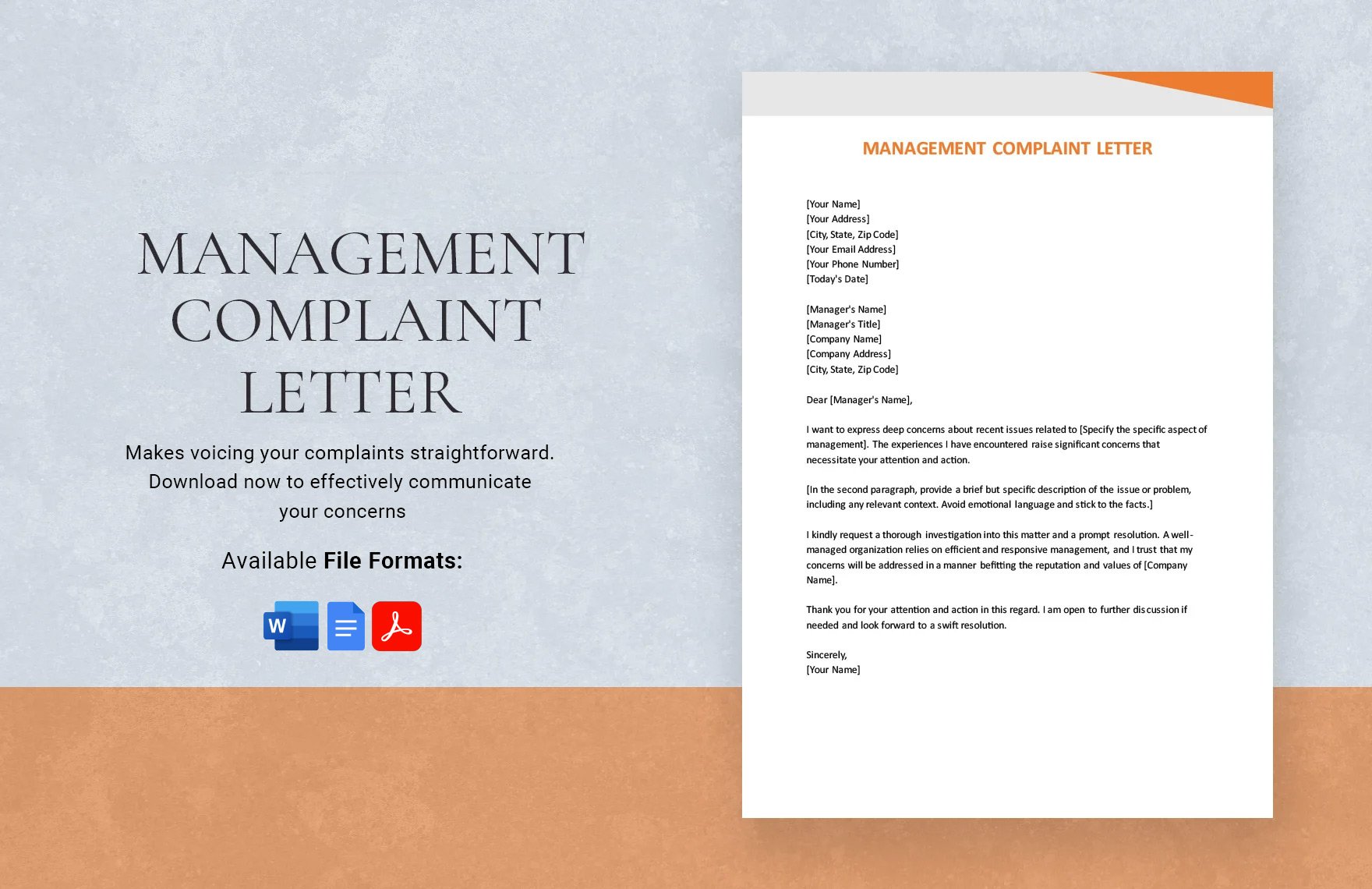 Management Complaint Letter in Word, Google Docs, PDF
