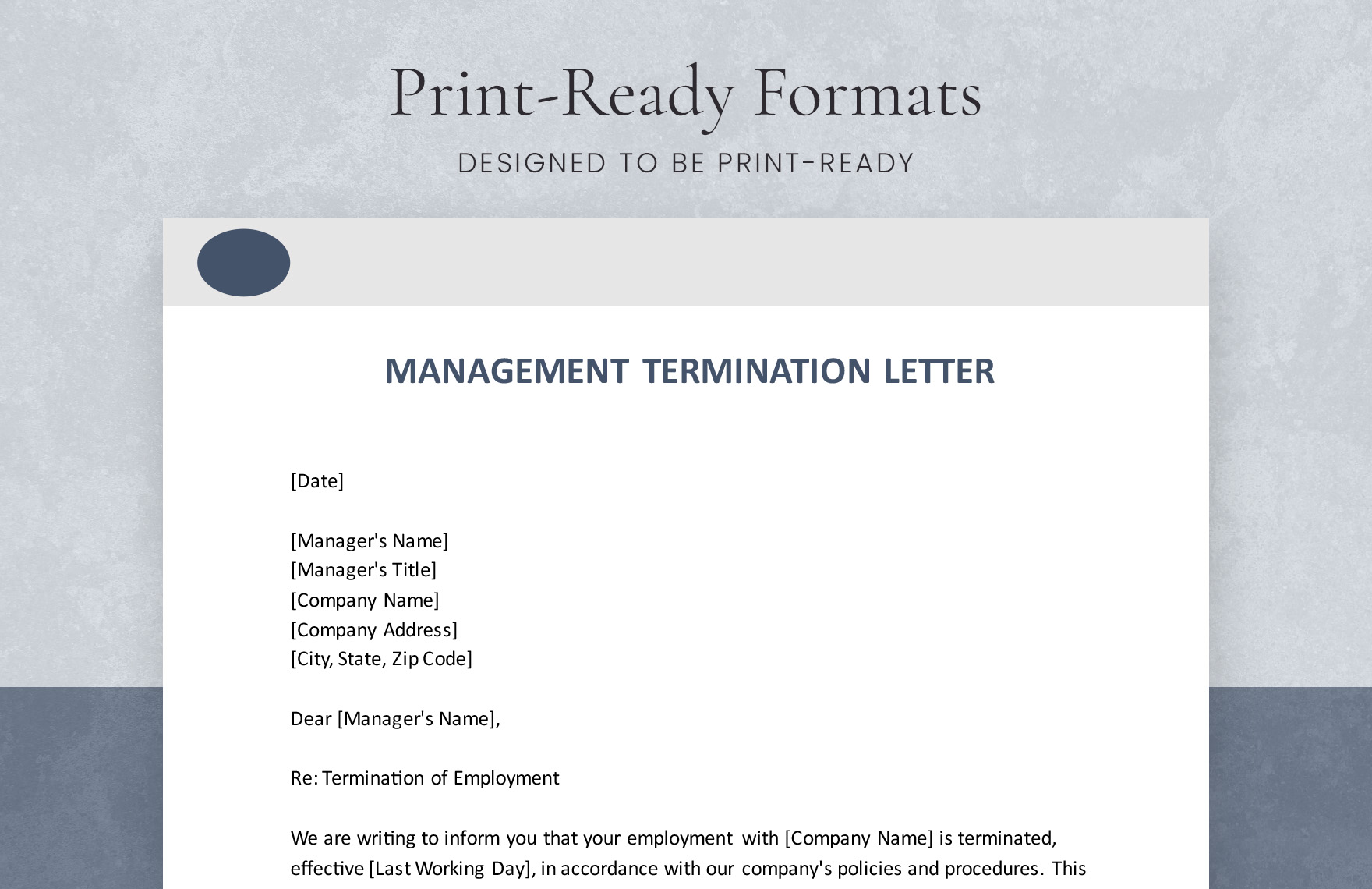 Management Termination Letter